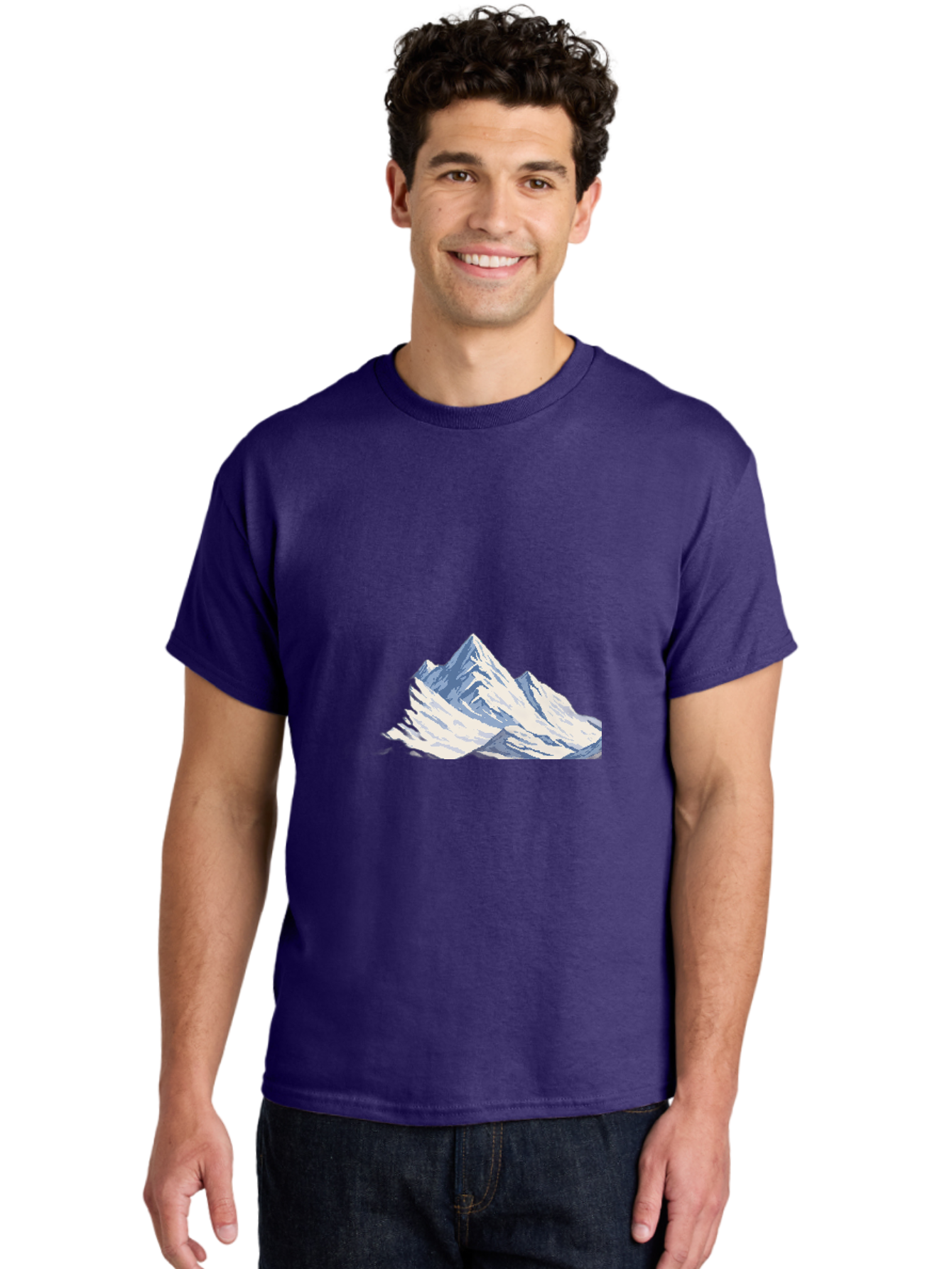 Snowy-Mountain-Peaks-1 Men'S Graphic Tee, 100% Cotton, Comfortable Casual Summer Wear, Machine Washable, Vintage Camera, Old Camera, Antique Camera, Black Camera, Classic Photography, Photography Equipment, Nostalgic Device, Film Camera, Bah154