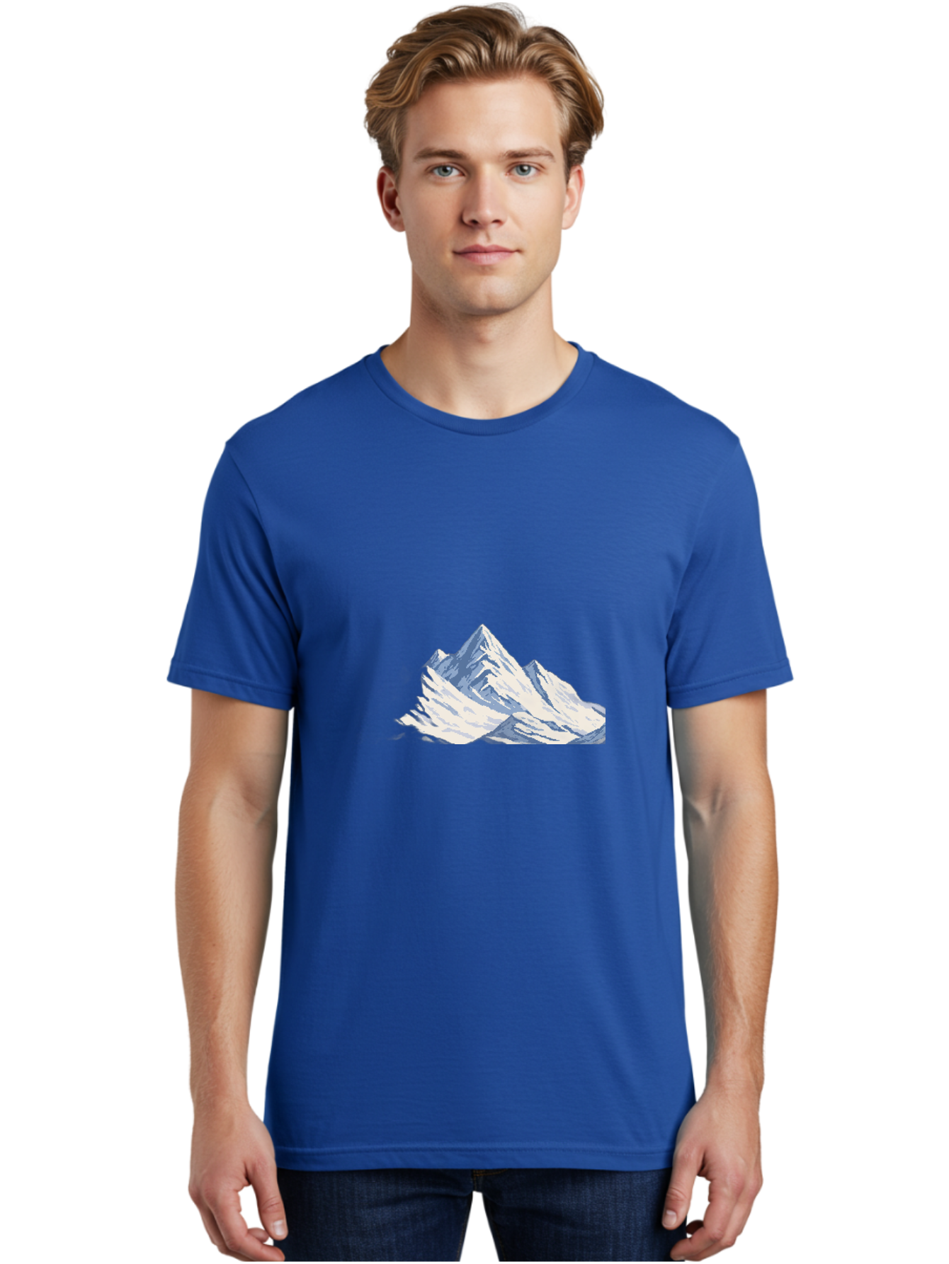 Snowy-Mountain-Peaks-1 Men'S Graphic Tee, 100% Cotton, Comfortable Casual Summer Wear, Machine Washable, Vintage Camera, Old Camera, Antique Camera, Black Camera, Classic Photography, Photography Equipment, Nostalgic Device, Film Camera, Bah154