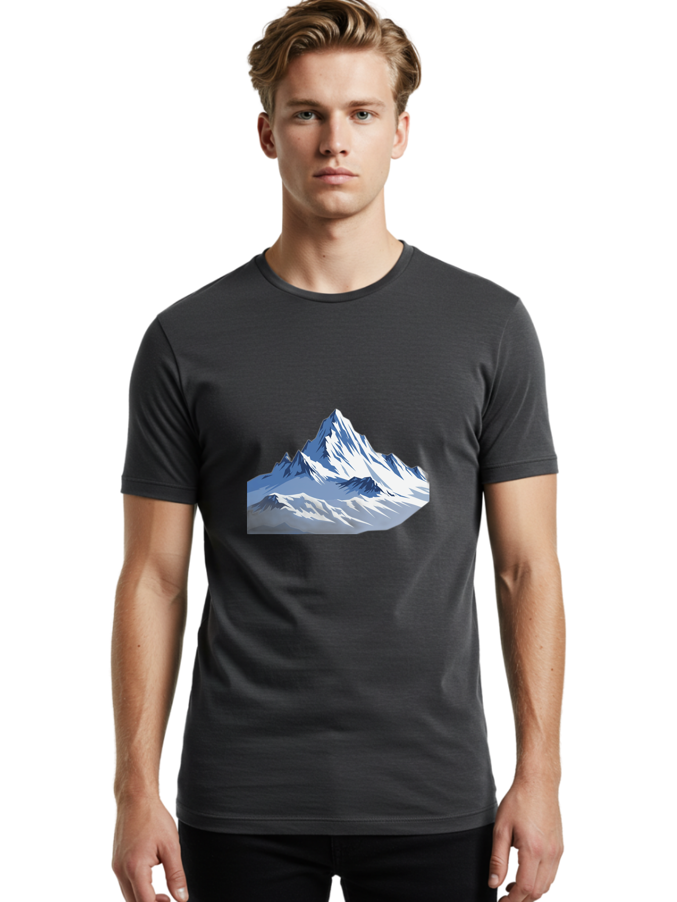 Snowy-Mountain-Peaks Men'S Graphic Tee, 100% Cotton, Comfortable Casual Summer Wear, Machine Washable, Vintage Camera, Old Camera, Antique Camera, Black Camera, Classic Photography, Photography Equipment, Nostalgic Device, Film Camera, Bah155
