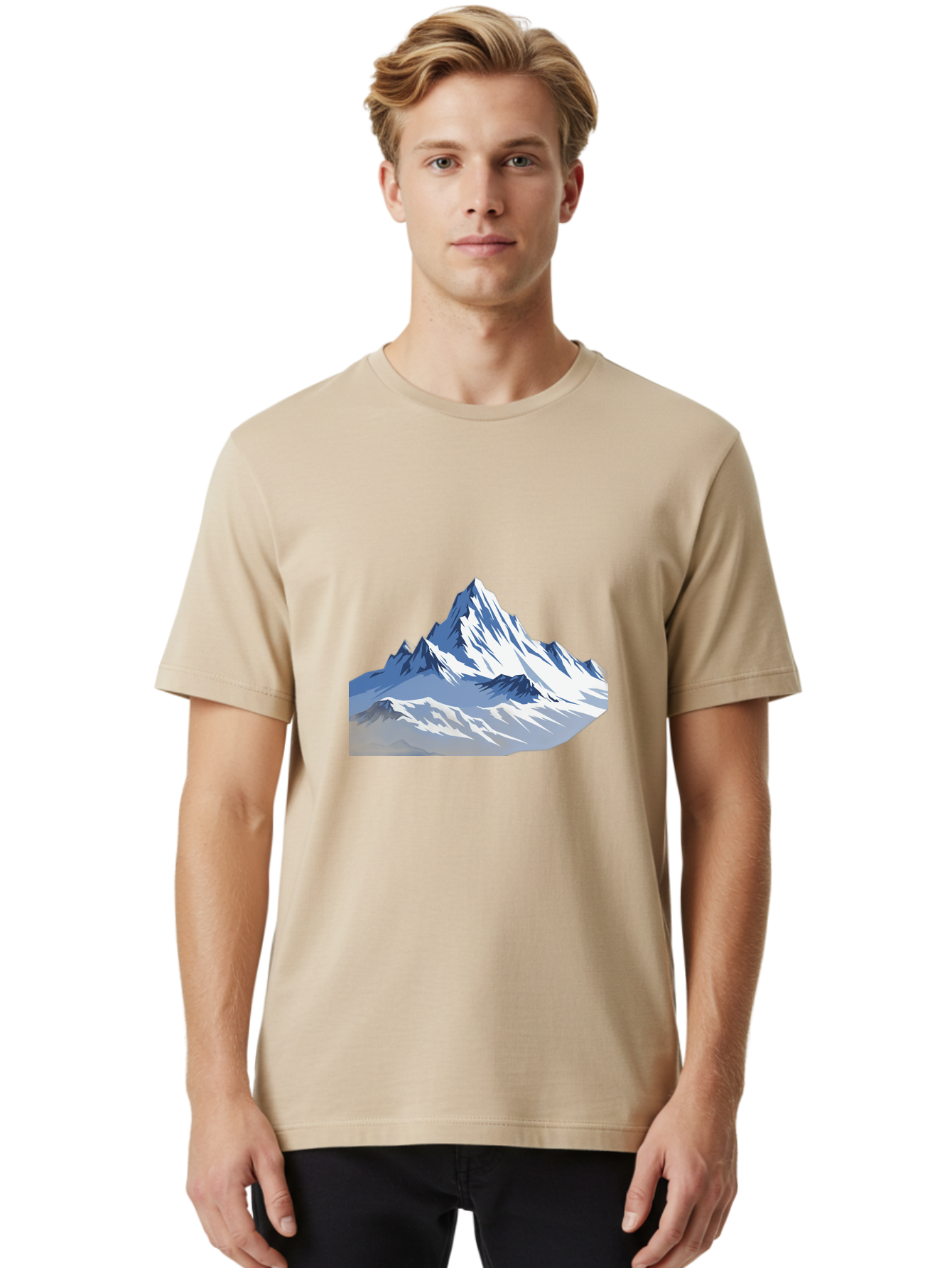 Snowy-Mountain-Peaks Men'S Graphic Tee, 100% Cotton, Comfortable Casual Summer Wear, Machine Washable, Vintage Camera, Old Camera, Antique Camera, Black Camera, Classic Photography, Photography Equipment, Nostalgic Device, Film Camera, Bah155