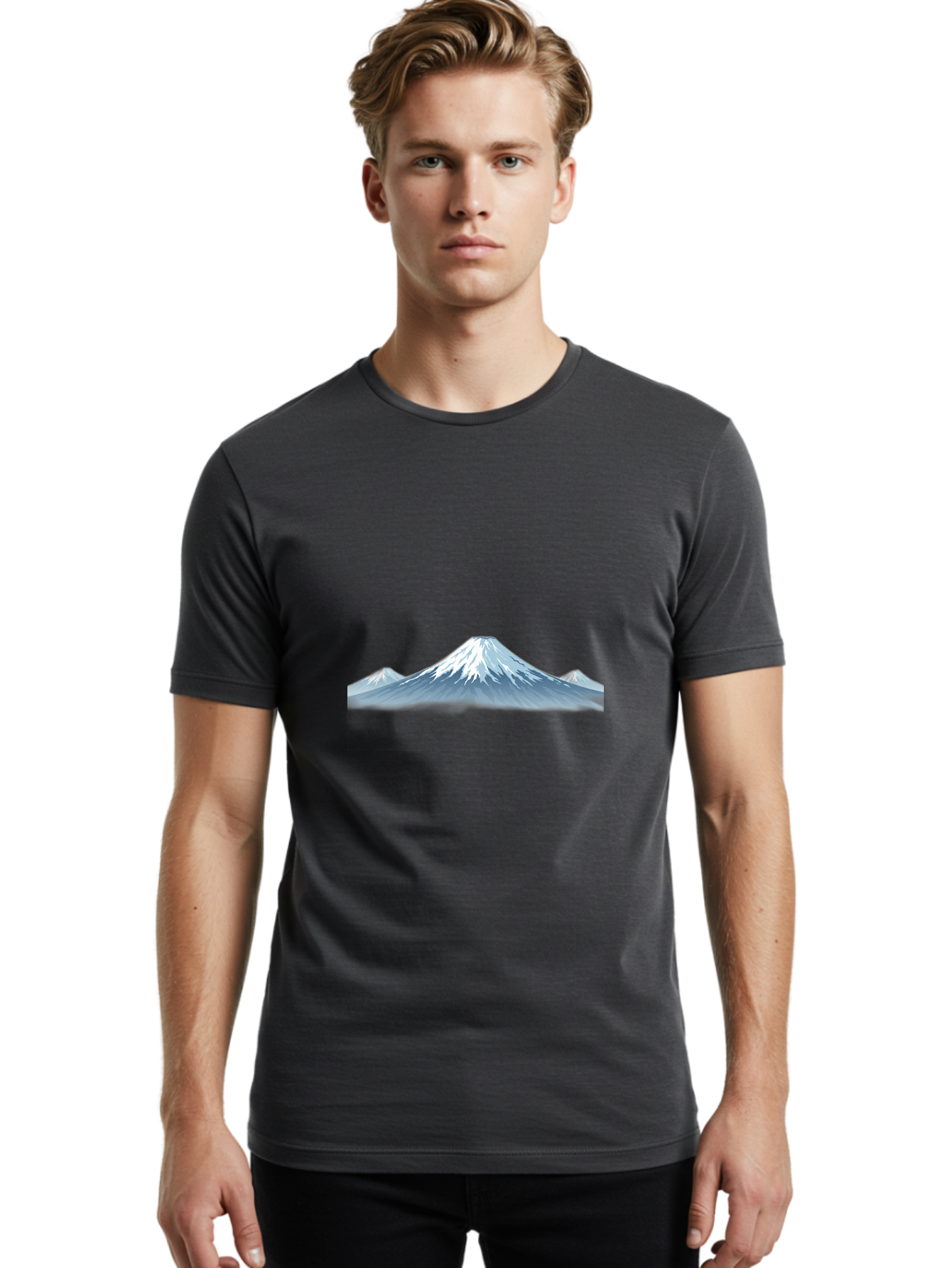 Snowy-Mountain-Range Men'S Graphic Tee, 100% Cotton, Comfortable Casual Summer Wear, Machine Washable, Vintage Camera, Old Camera, Antique Camera, Black Camera, Classic Photography, Photography Equipment, Nostalgic Device, Film Camera, Bah156