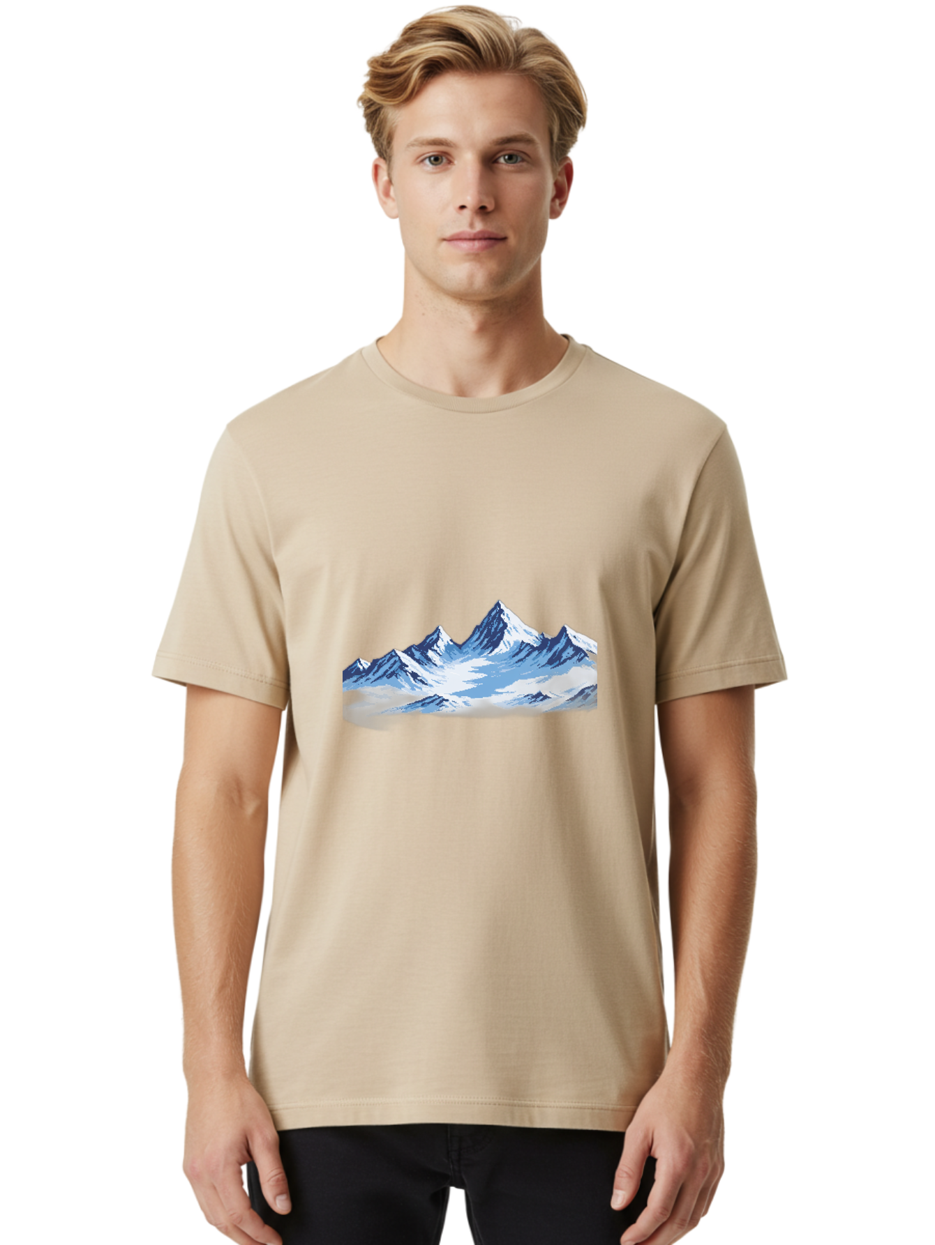 Snowy-Mountains Men'S Graphic Tee, 100% Cotton, Comfortable Casual Summer Wear, Machine Washable, Vintage Camera, Old Camera, Antique Camera, Black Camera, Classic Photography, Photography Equipment, Nostalgic Device, Film Camera, Camera Art Bah158