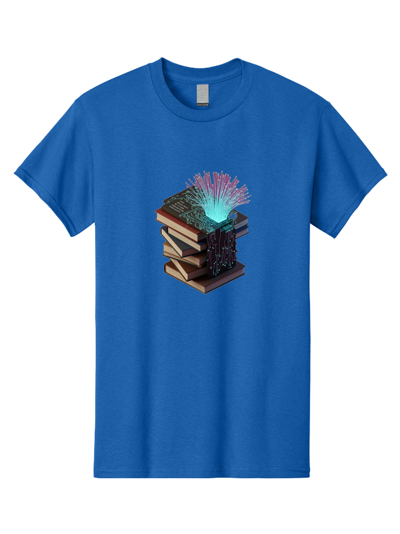 Stacked-Books-With-Circuit-Board-And-Data-Streams Men'S Graphic Tee, 100% Cotton, Comfortable Casual Summer Wear, Machine Washable, Vintage Camera, Old Camera, Antique Camera, Black Camera, Classic Photography, Photography Equipment, Bah172