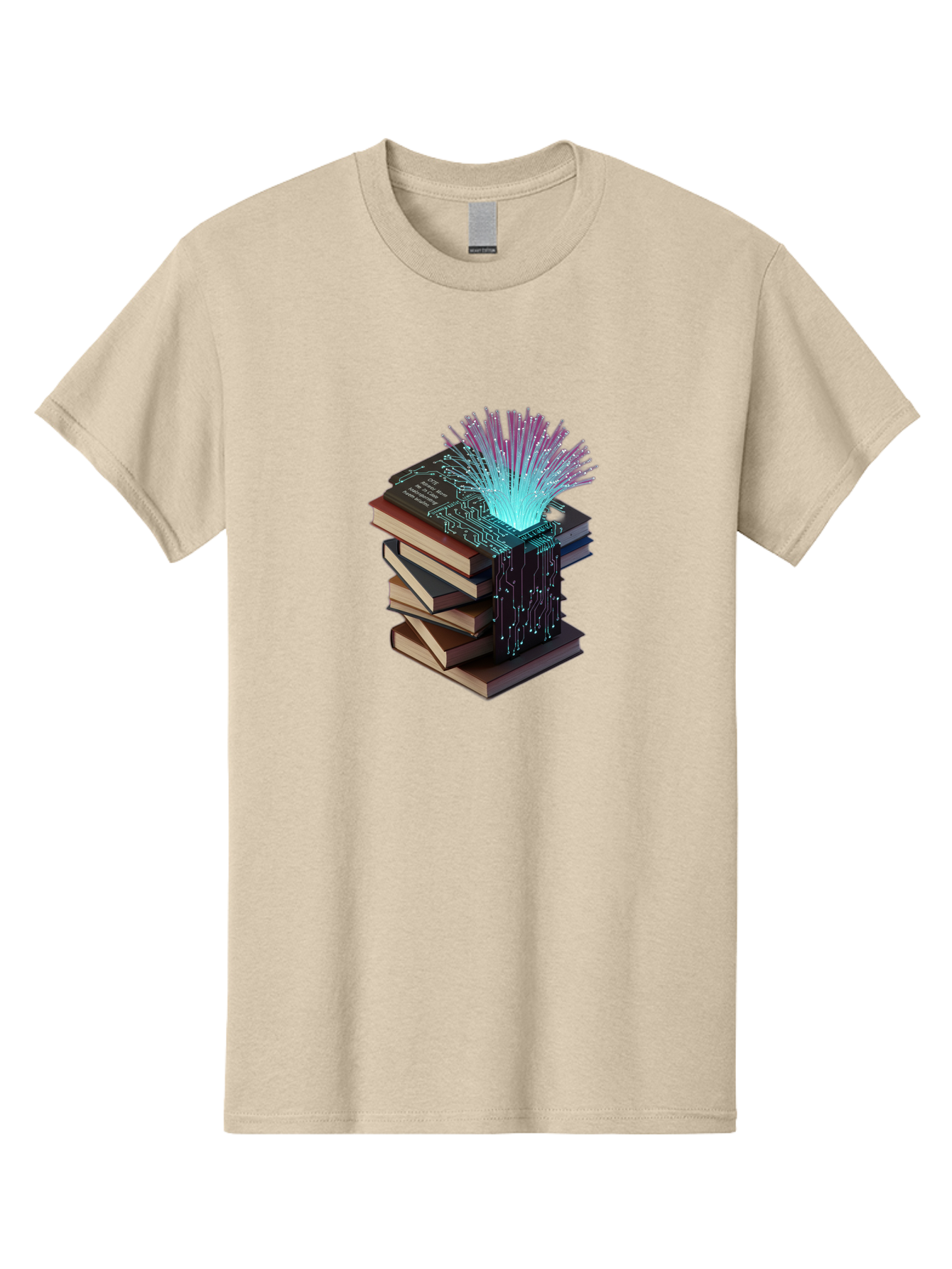 Stacked-Books-With-Circuit-Board-And-Data-Streams Men'S Graphic Tee, 100% Cotton, Comfortable Casual Summer Wear, Machine Washable, Vintage Camera, Old Camera, Antique Camera, Black Camera, Classic Photography, Photography Equipment, Bah172