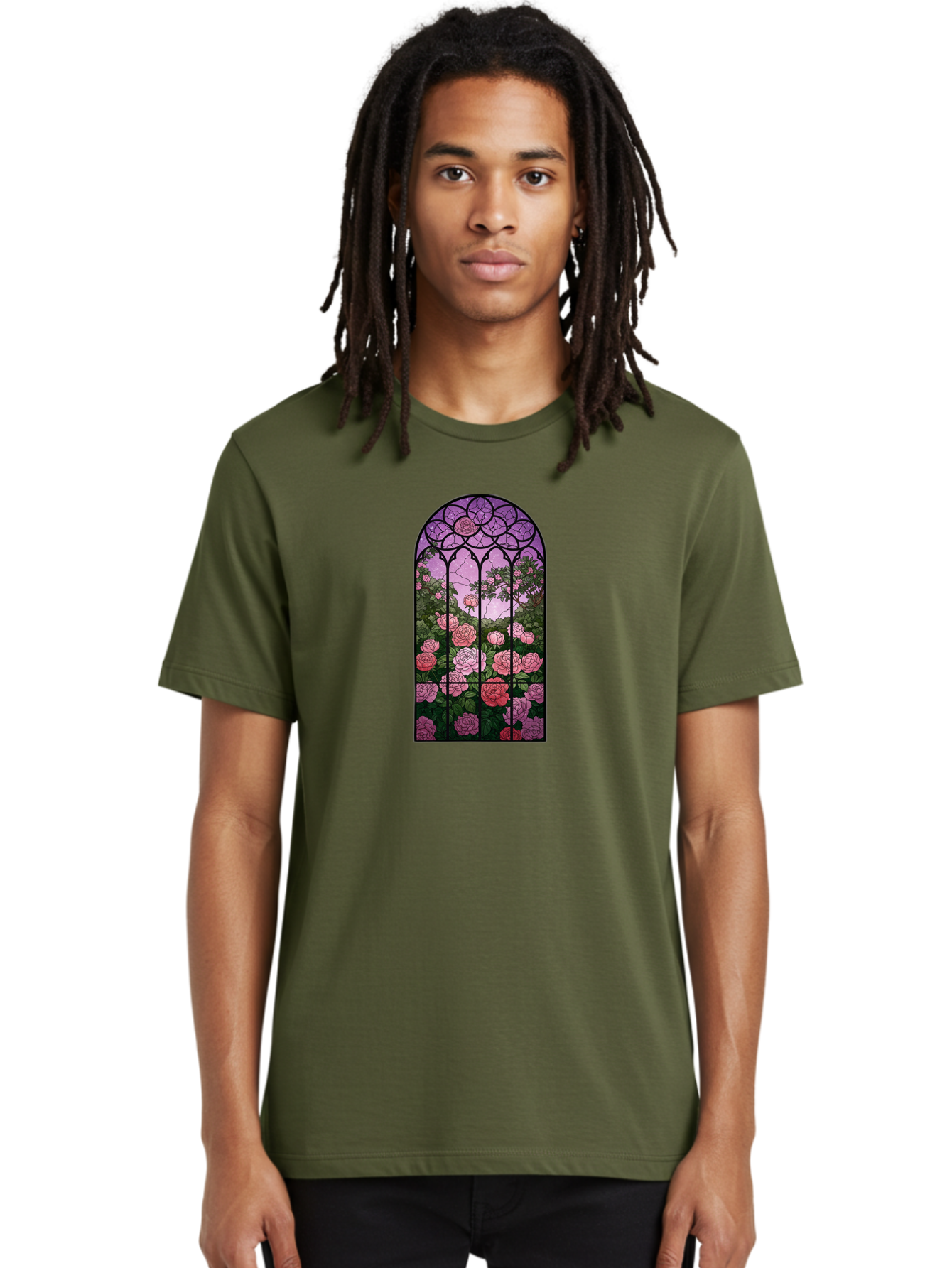 Stained-Glass-Window Men'S Graphic Tee, 100% Cotton, Comfortable Casual Summer Wear, Machine Washable, Vintage Camera, Old Camera, Antique Camera, Black Camera, Classic Photography, Photography Equipment, Nostalgic Device, Film Camera, Bah175