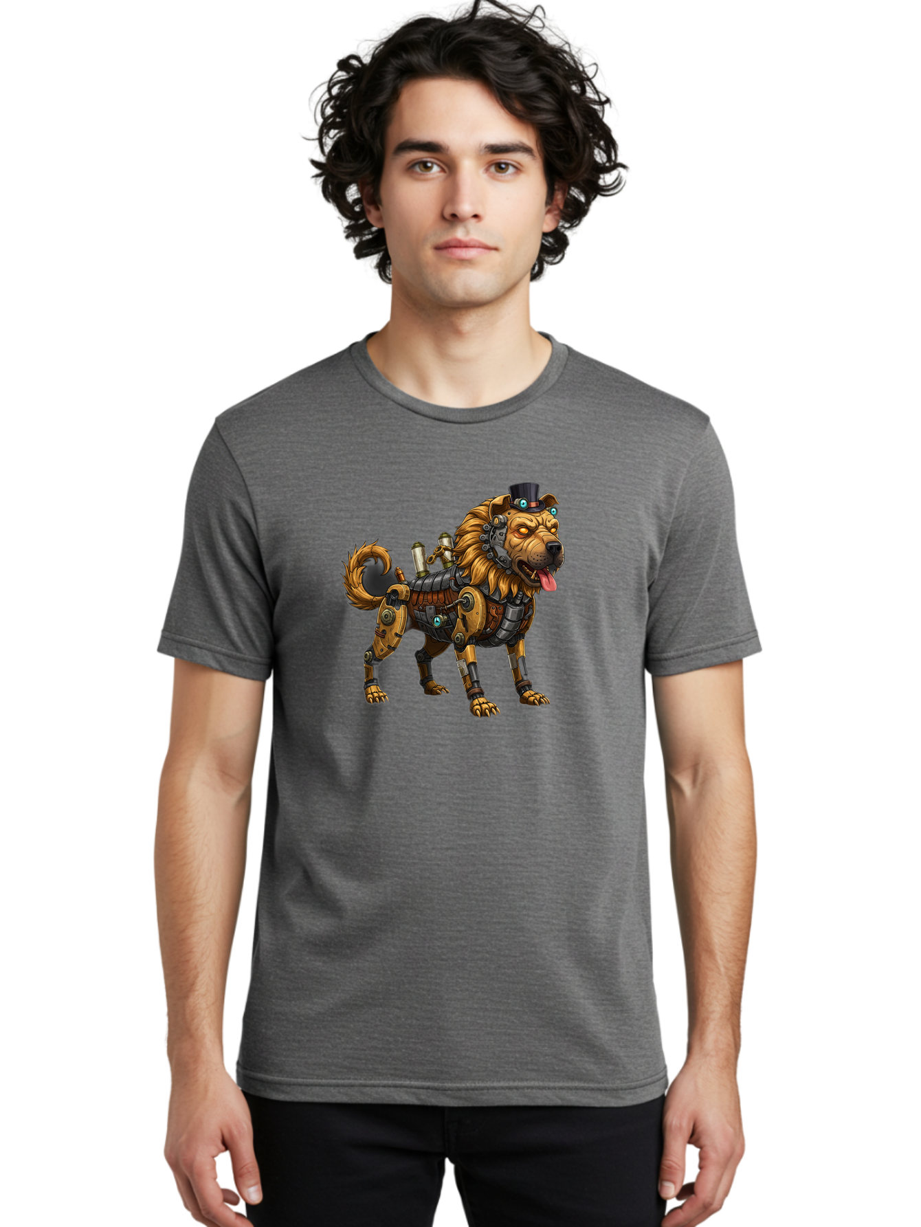 Steampunk-Dog Men'S Graphic Tee, 100% Cotton, Comfortable Casual Summer Wear, Machine Washable, Vintage Camera, Old Camera, Antique Camera, Black Camera, Classic Photography, Photography Equipment, Nostalgic Device, Film Camera, Camera Art Bah181