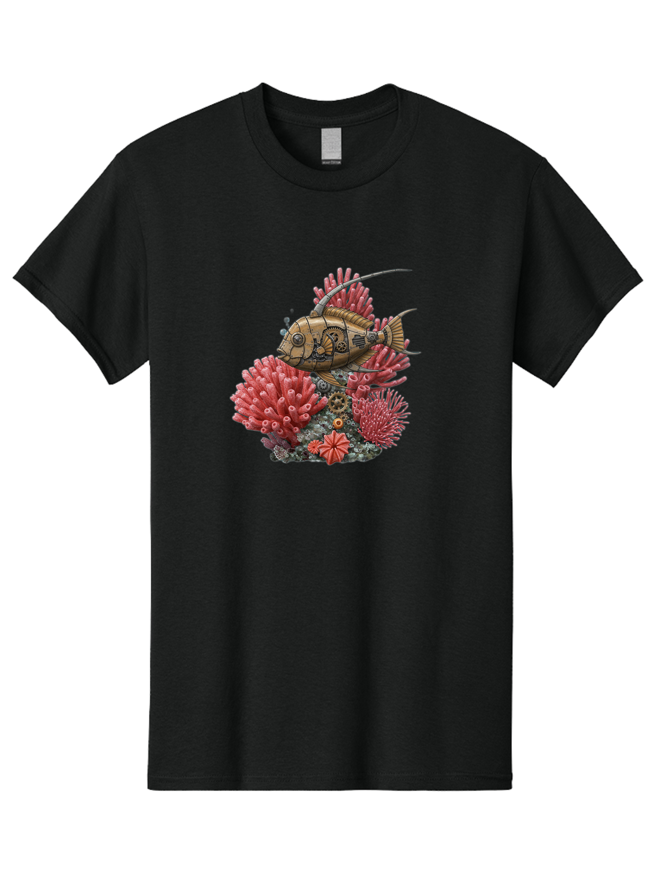 Steampunk-Fish Men'S Graphic Tee, 100% Cotton, Comfortable Casual Summer Wear, Machine Washable, Vintage Camera, Old Camera, Antique Camera, Black Camera, Classic Photography, Photography Equipment, Nostalgic Device, Film Camera, Camera Art Bah182