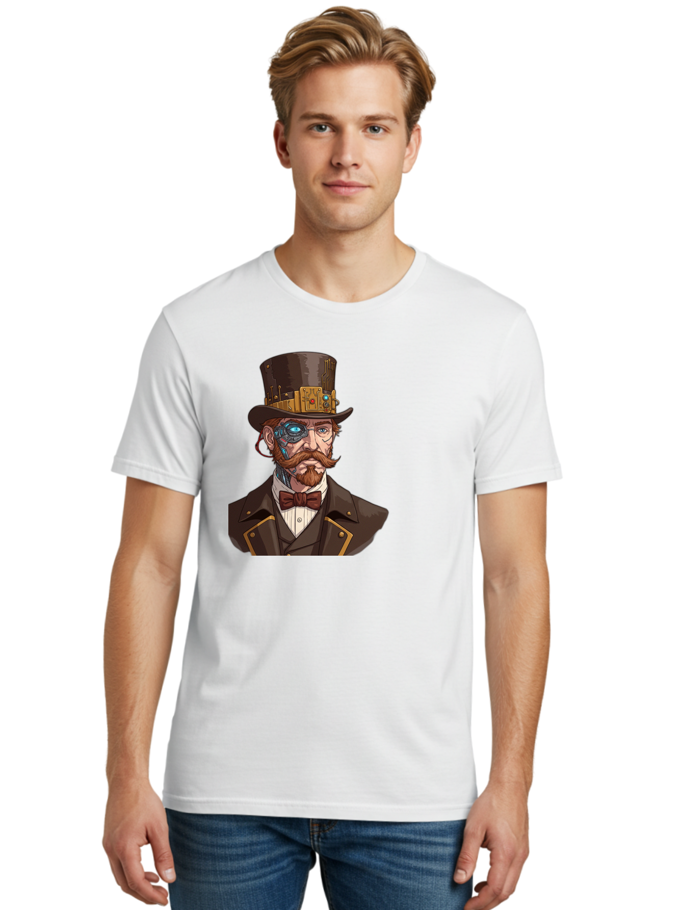 Steampunk-Gentleman Men'S Graphic Tee, 100% Cotton, Comfortable Casual Summer Wear, Machine Washable, Vintage Camera, Old Camera, Antique Camera, Black Camera, Classic Photography, Photography Equipment, Nostalgic Device, Film Camera, Bah183