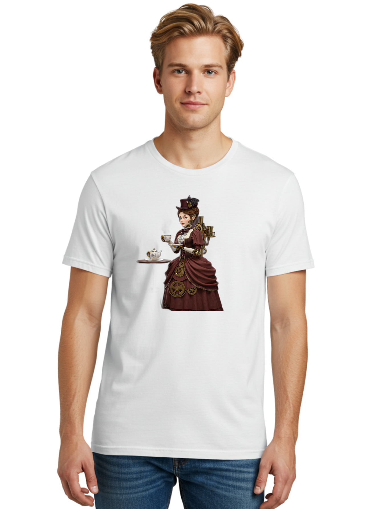 Steampunk-Lady Men'S Graphic Tee, 100% Cotton, Comfortable Casual Summer Wear, Machine Washable, Vintage Camera, Old Camera, Antique Camera, Black Camera, Classic Photography, Photography Equipment, Nostalgic Device, Film Camera, Camera Art Bah185