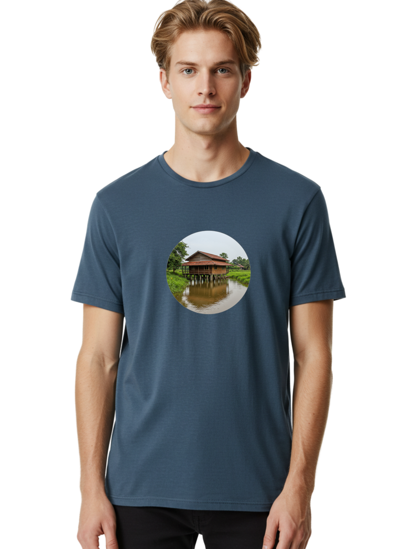 Stilt-House-2 Men'S Graphic Tee, 100% Cotton, Comfortable Casual Summer Wear, Machine Washable, Vintage Camera, Old Camera, Antique Camera, Black Camera, Classic Photography, Photography Equipment, Nostalgic Device, Film Camera, Camera Art Bah190