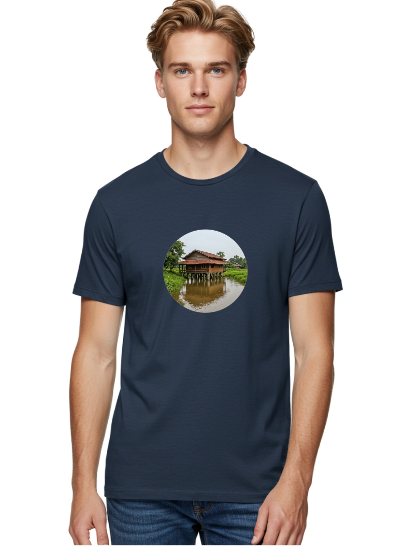Stilt-House-2 Men'S Graphic Tee, 100% Cotton, Comfortable Casual Summer Wear, Machine Washable, Vintage Camera, Old Camera, Antique Camera, Black Camera, Classic Photography, Photography Equipment, Nostalgic Device, Film Camera, Camera Art Bah190