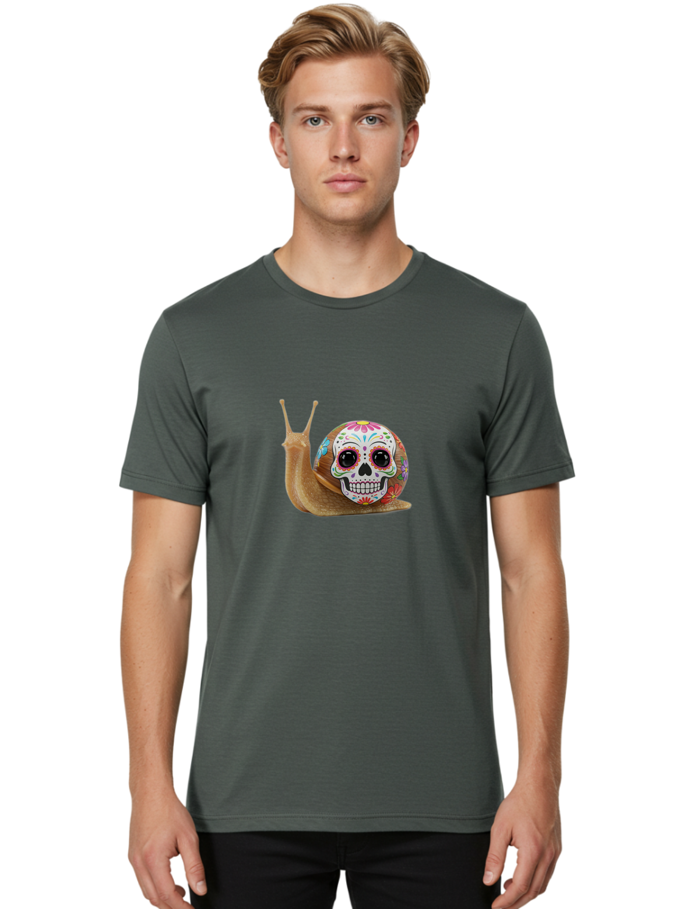 Sugar-Skull-Snail Men'S Graphic Tee, 100% Cotton, Comfortable Casual Summer Wear, Machine Washable, Vintage Camera, Old Camera, Antique Camera, Black Camera, Classic Photography, Photography Equipment, Nostalgic Device, Film Camera, Camera Art Bah199