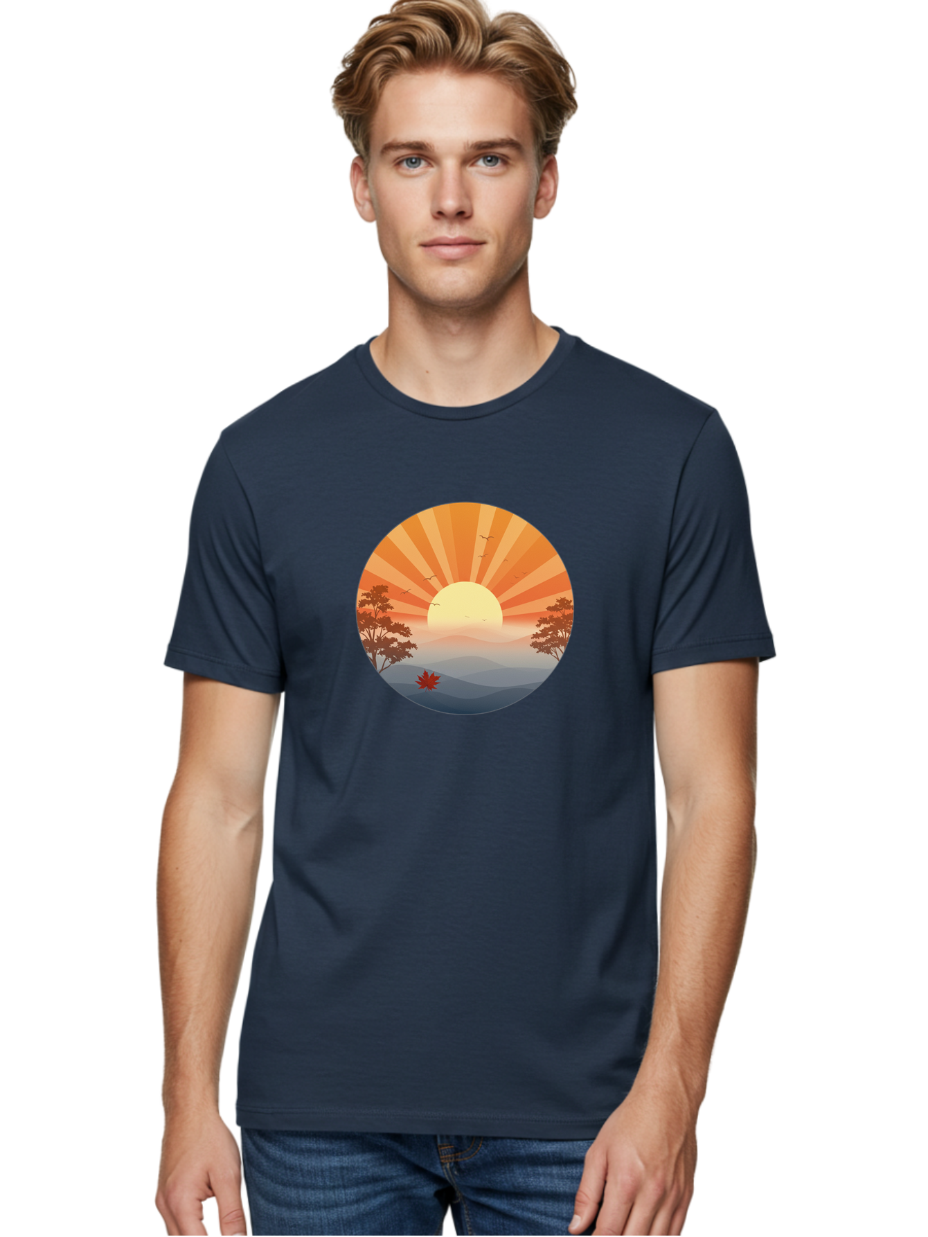 Sunset-Landscape Men'S Graphic Tee, 100% Cotton, Comfortable Casual Summer Wear, Machine Washable, Vintage Camera, Old Camera, Antique Camera, Black Camera, Classic Photography, Photography Equipment, Nostalgic Device, Film Camera, Camera Art Bah208