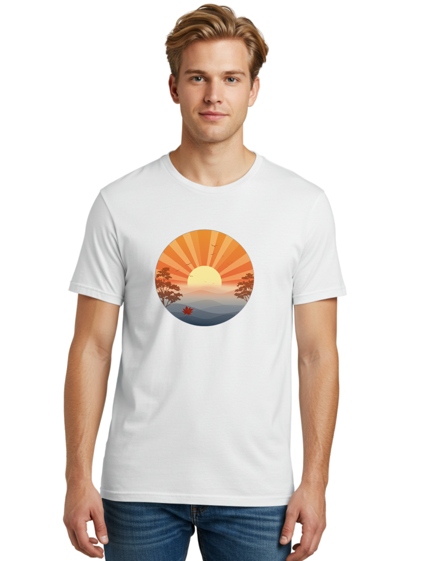 Sunset-Landscape Men'S Graphic Tee, 100% Cotton, Comfortable Casual Summer Wear, Machine Washable, Vintage Camera, Old Camera, Antique Camera, Black Camera, Classic Photography, Photography Equipment, Nostalgic Device, Film Camera, Camera Art Bah208