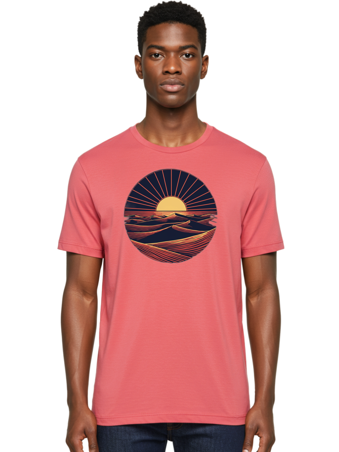 Sunset-Over-Waves Men'S Graphic Tee, 100% Cotton, Comfortable Casual Summer Wear, Machine Washable, Vintage Camera, Old Camera, Antique Camera, Black Camera, Classic Photography, Photography Equipment, Nostalgic Device, Film Camera, Camera Art Bah209