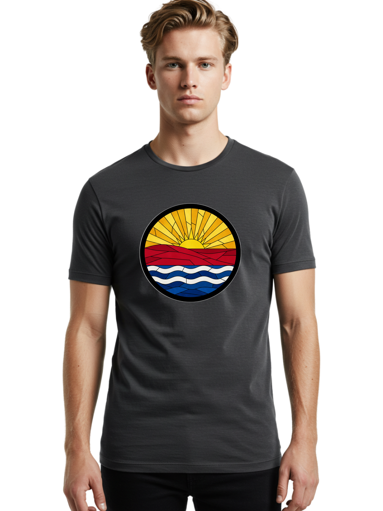 Sunset-Waves Men'S Graphic Tee, 100% Cotton, Comfortable Casual Summer Wear, Machine Washable, Vintage Camera, Old Camera, Antique Camera, Black Camera, Classic Photography, Photography Equipment, Nostalgic Device, Film Camera, Camera Art Bah210
