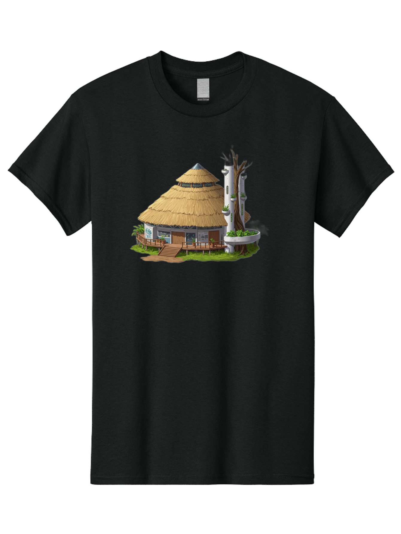 Thatched-Roof-Hut Men'S Graphic Tee, 100% Cotton, Comfortable Casual Summer Wear, Machine Washable, Vintage Camera, Old Camera, Antique Camera, Black Camera, Classic Photography, Photography Equipment, Nostalgic Device, Film Camera, Camera Art Bah245