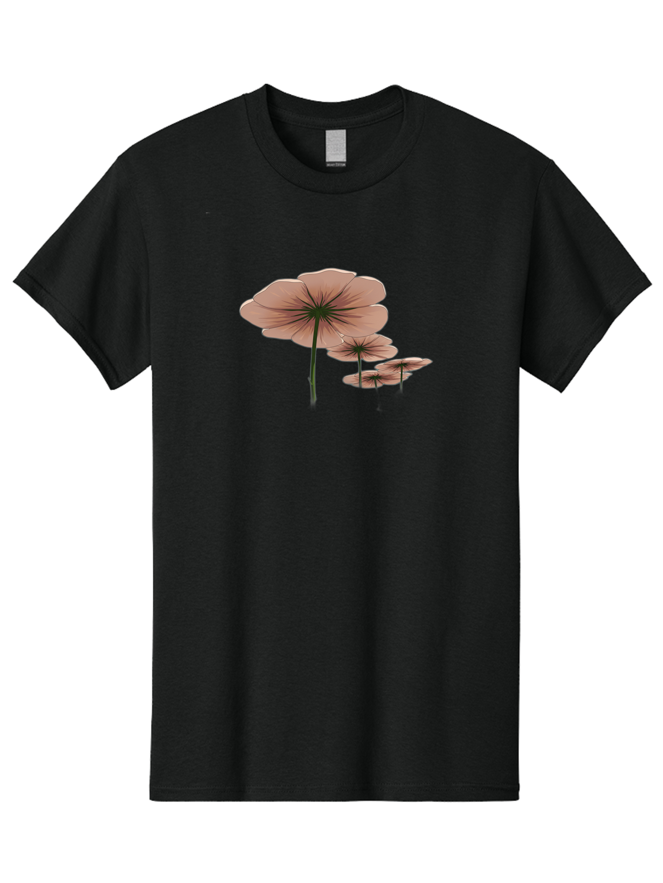 Three-Pink-Flowers Men'S Graphic Tee, 100% Cotton, Comfortable Casual Summer Wear, Machine Washable, Vintage Camera, Old Camera, Antique Camera, Black Camera, Classic Photography, Photography Equipment, Nostalgic Device, Film Camera, Bah253