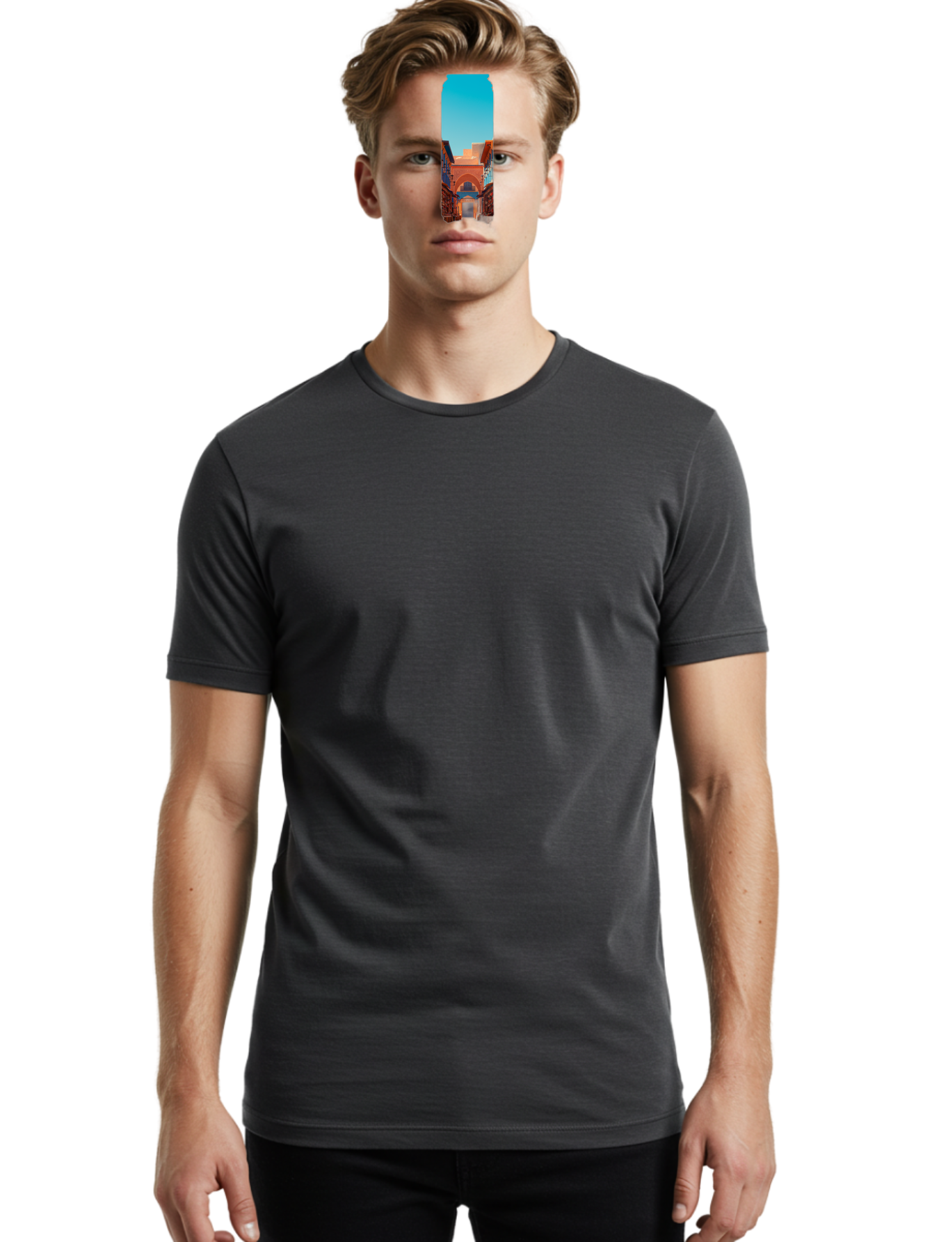 Tin-Can-With-Street-View Men'S Graphic Tee, 100% Cotton, Comfortable Casual Summer Wear, Machine Washable, Vintage Camera, Old Camera, Antique Camera, Black Camera, Classic Photography, Photography Equipment, Nostalgic Device, Film Camera, Bah266