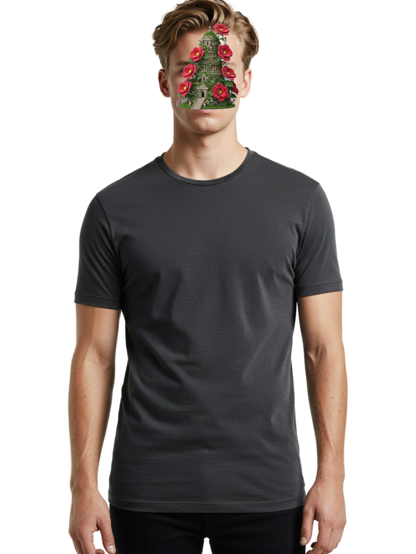 Tower-Of-Red-Flowers Men'S Graphic Tee, 100% Cotton, Comfortable Casual Summer Wear, Machine Washable, Vintage Camera, Old Camera, Antique Camera, Black Camera, Classic Photography, Photography Equipment, Nostalgic Device, Film Camera, Bah272