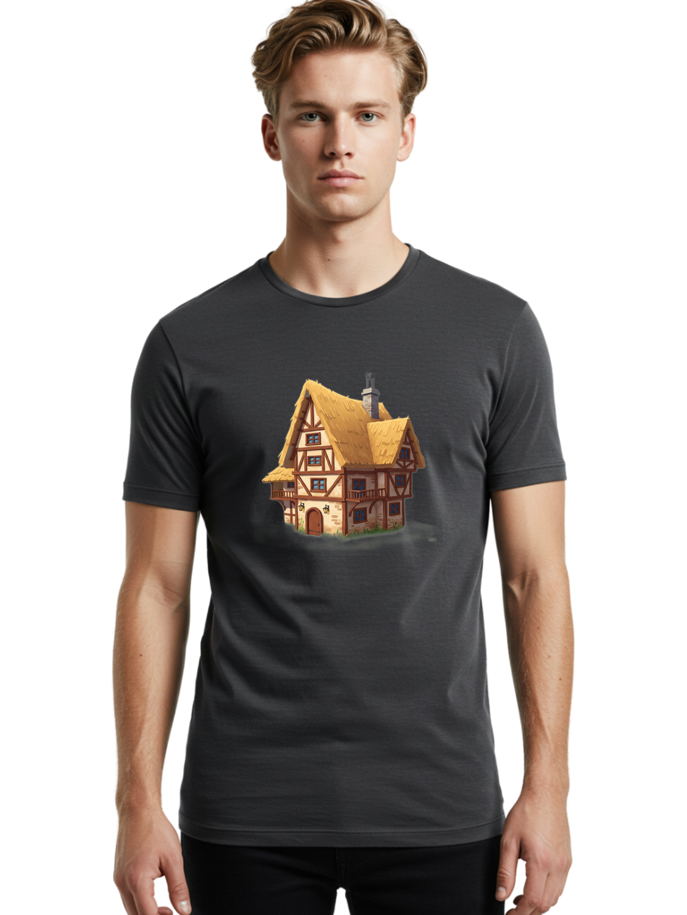 Tudor-Style-House Men'S Graphic Tee, 100% Cotton, Comfortable Casual Summer Wear, Machine Washable, Vintage Camera, Old Camera, Antique Camera, Black Camera, Classic Photography, Photography Equipment, Nostalgic Device, Film Camera, Camera Art Bah295