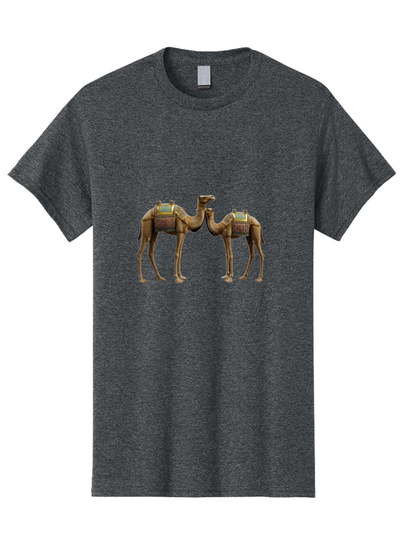 Two-Camels-1 Men'S Graphic Tee, 100% Cotton, Comfortable Casual Summer Wear, Machine Washable, Vintage Camera, Old Camera, Antique Camera, Black Camera, Classic Photography, Photography Equipment, Nostalgic Device, Film Camera, Camera Art Bah300