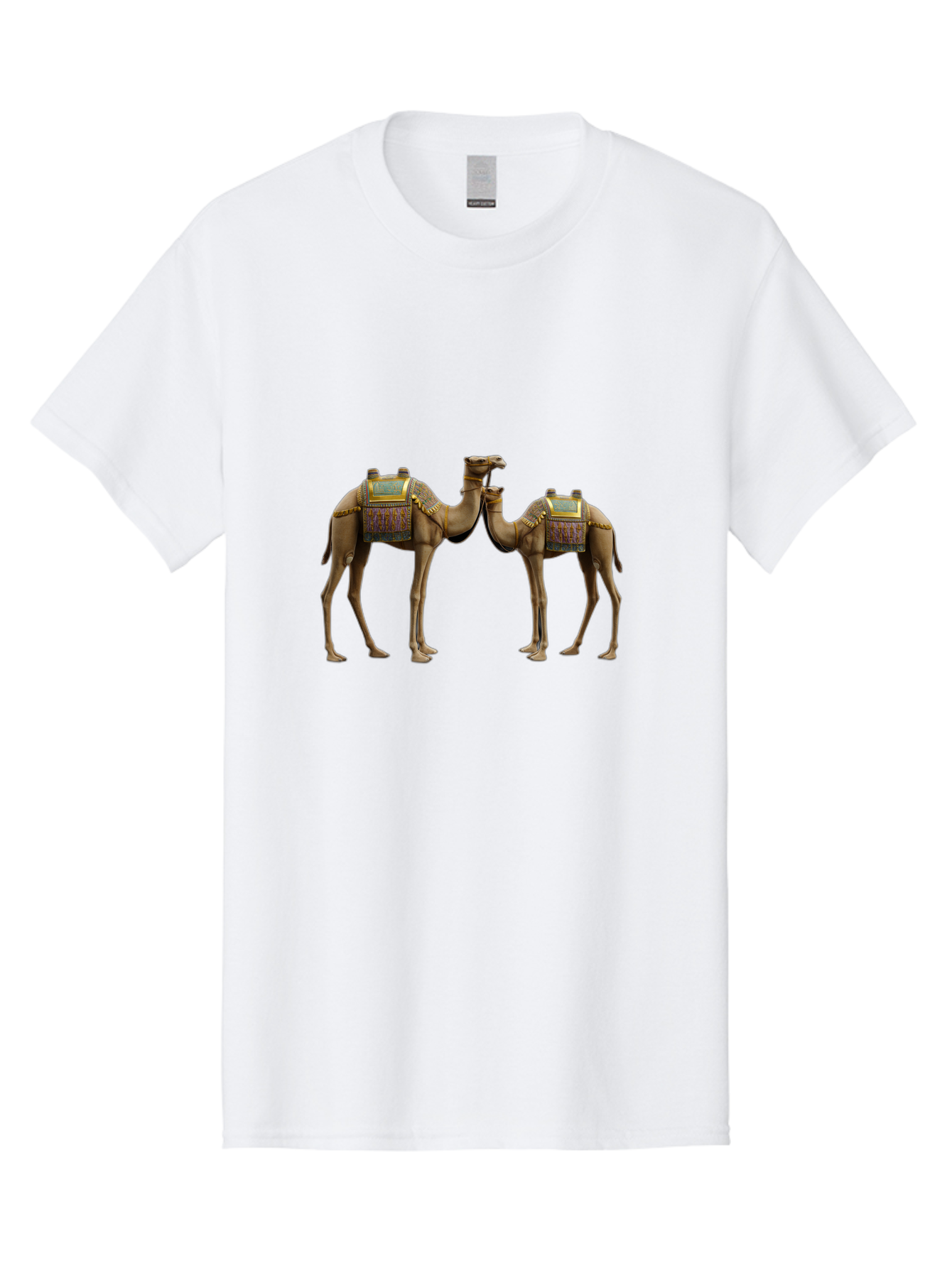 Two-Camels-1 Men'S Graphic Tee, 100% Cotton, Comfortable Casual Summer Wear, Machine Washable, Vintage Camera, Old Camera, Antique Camera, Black Camera, Classic Photography, Photography Equipment, Nostalgic Device, Film Camera, Camera Art Bah300