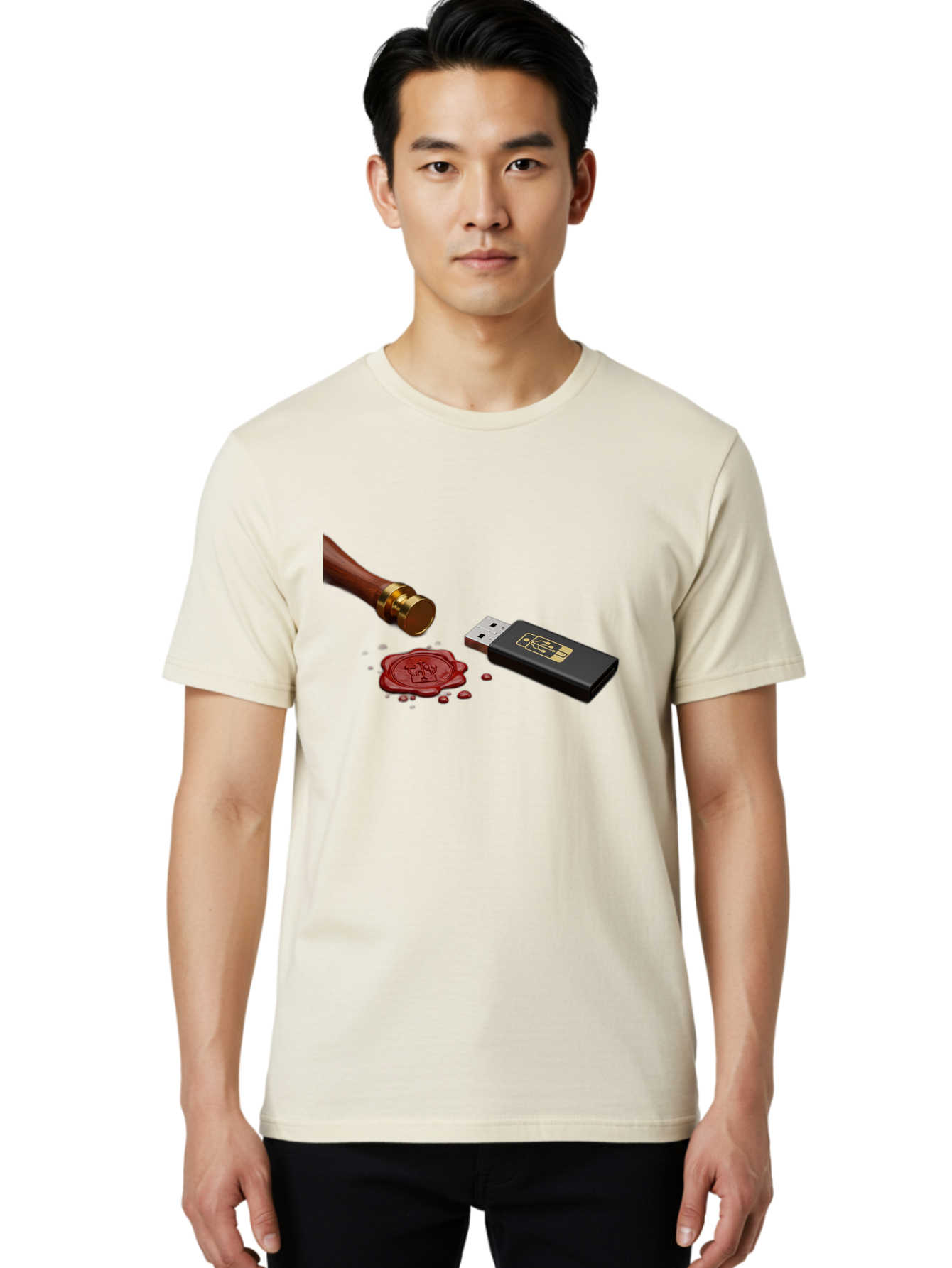 Usb-With-Seal Men'S Graphic Tee, 100% Cotton, Comfortable Casual Summer Wear, Machine Washable, Vintage Camera, Old Camera, Antique Camera, Black Camera, Classic Photography, Photography Equipment, Nostalgic Device, Film Camera, Camera Art Bah308