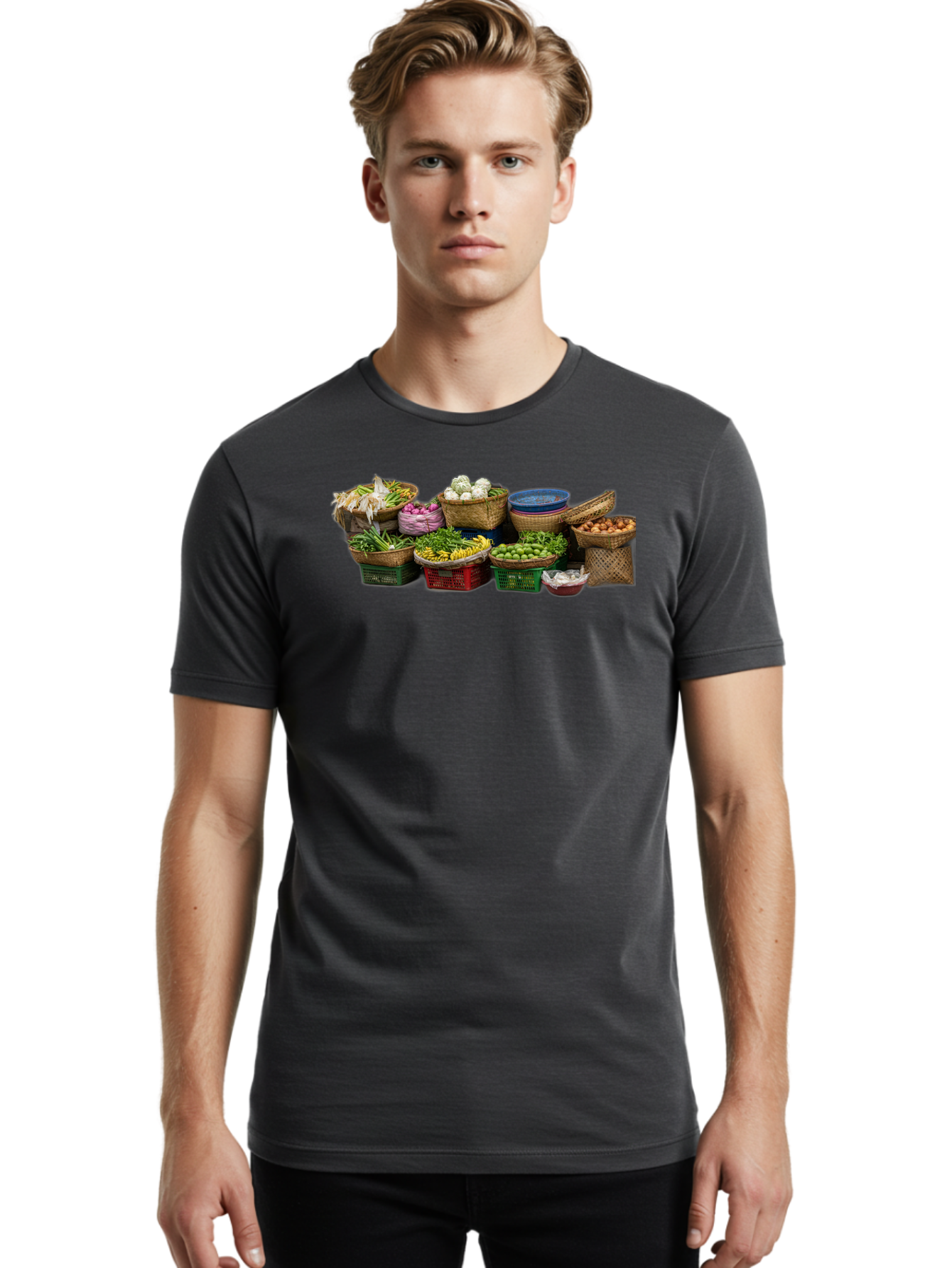 Vegetables-In-Baskets Men'S Graphic Tee, 100% Cotton, Comfortable Casual Summer Wear, Machine Washable, Vintage Camera, Old Camera, Antique Camera, Black Camera, Classic Photography, Photography Equipment, Nostalgic Device, Film Camera, Bah314
