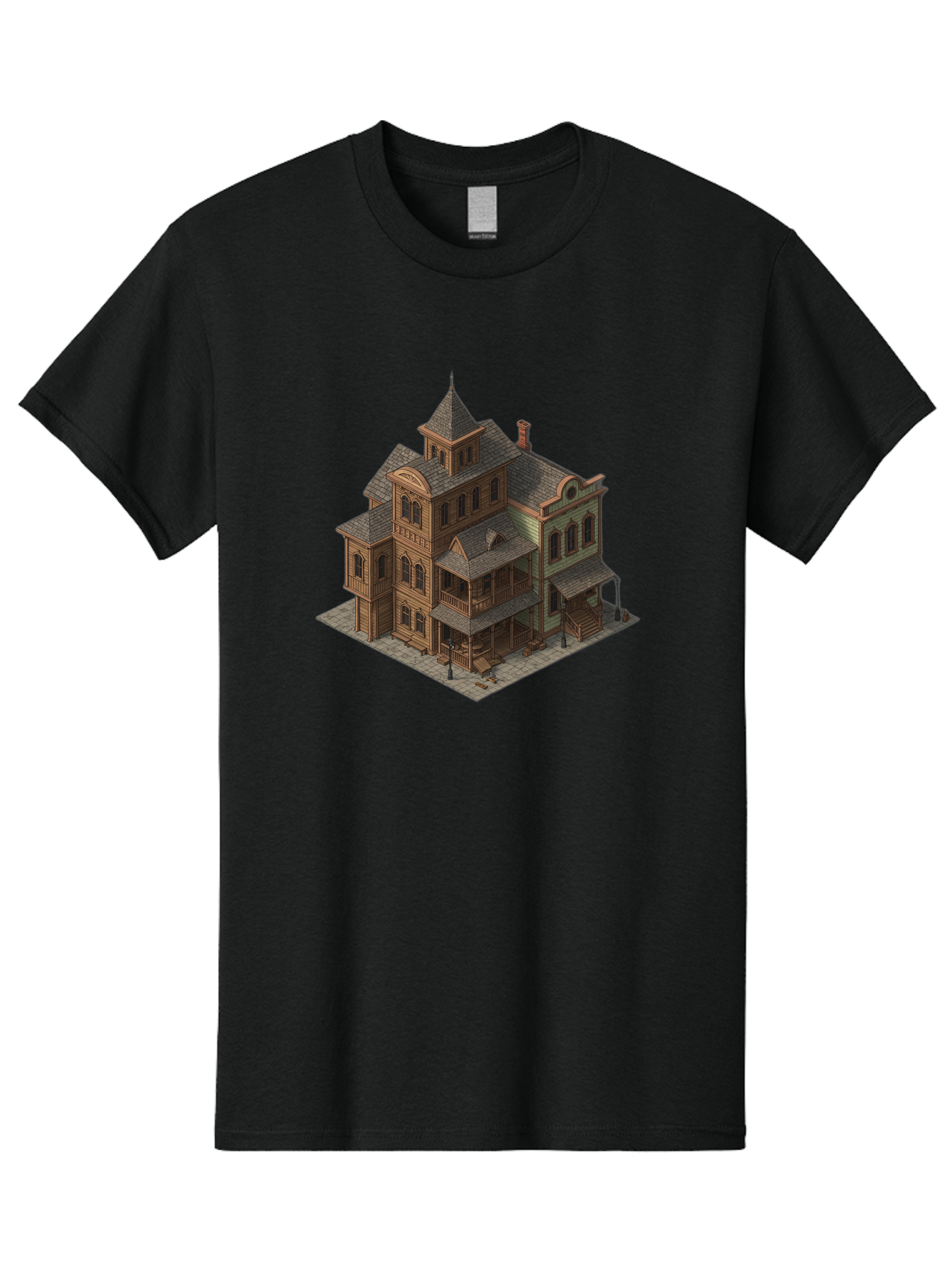 Victorian-House-1 Men'S Graphic Tee, 100% Cotton, Comfortable Casual Summer Wear, Machine Washable, Vintage Camera, Old Camera, Antique Camera, Black Camera, Classic Photography, Photography Equipment, Nostalgic Device, Film Camera, Camera Art Bah315