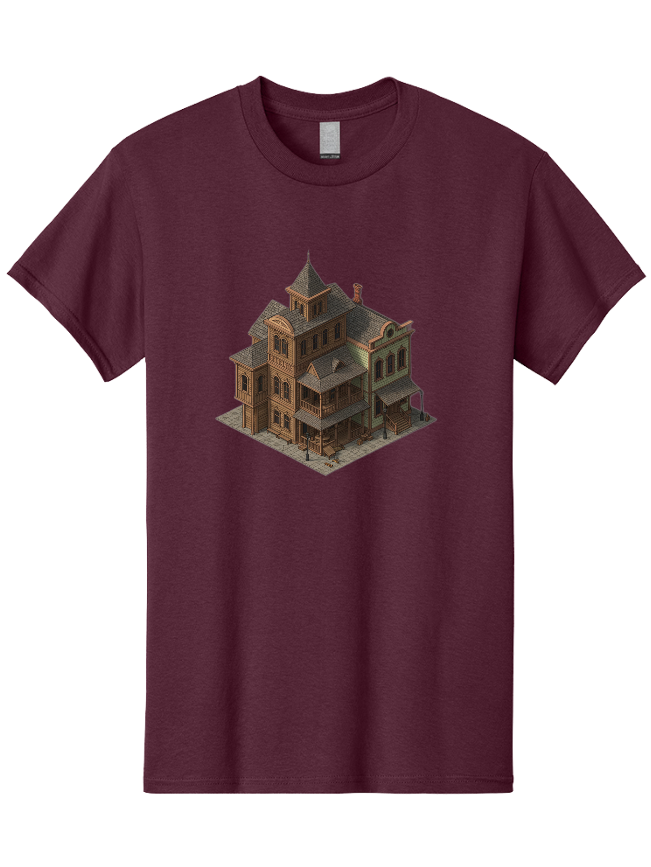Victorian-House-1 Men'S Graphic Tee, 100% Cotton, Comfortable Casual Summer Wear, Machine Washable, Vintage Camera, Old Camera, Antique Camera, Black Camera, Classic Photography, Photography Equipment, Nostalgic Device, Film Camera, Camera Art Bah315