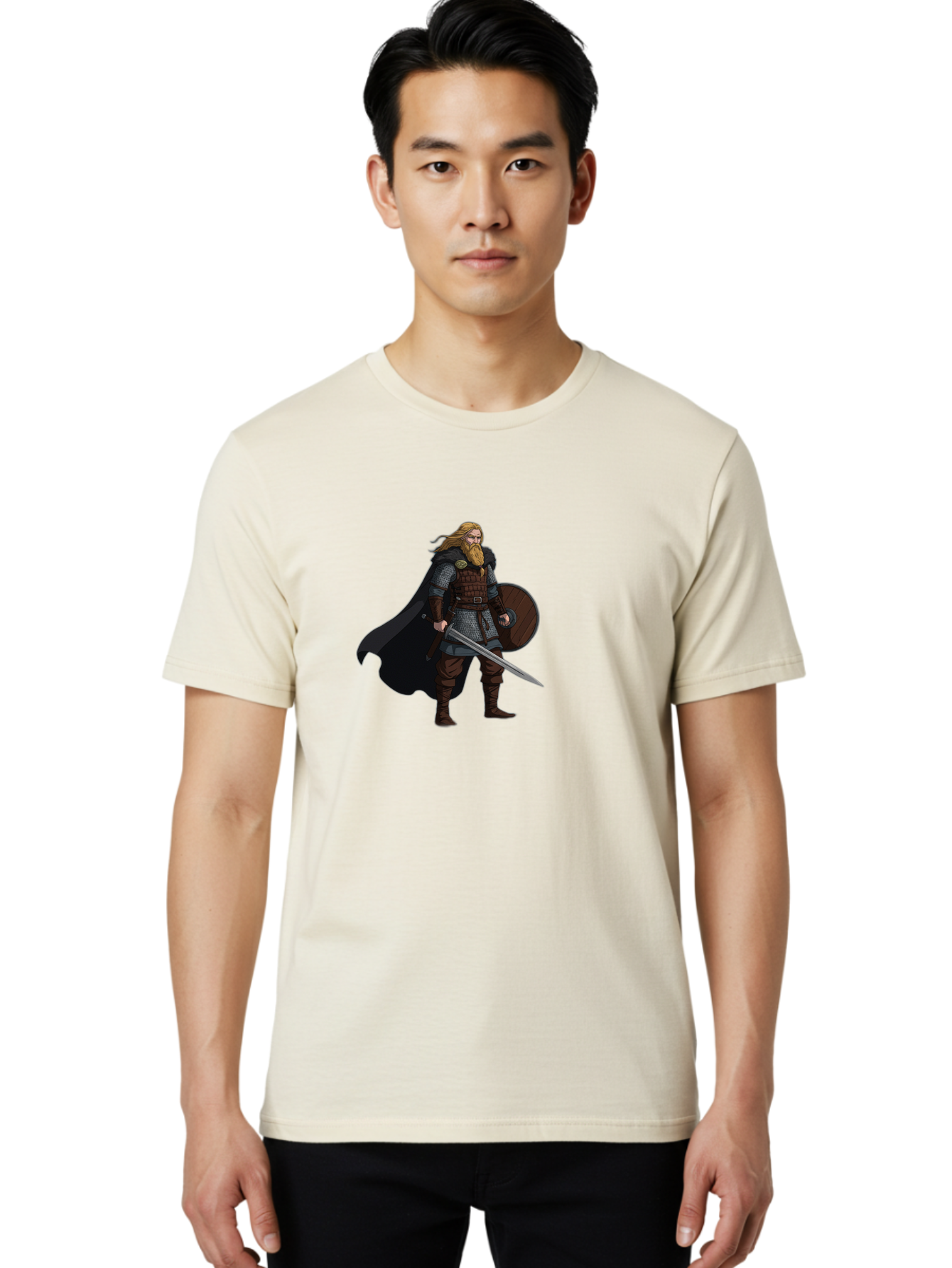 Viking-Warrior-1 Men'S Graphic Tee, 100% Cotton, Comfortable Casual Summer Wear, Machine Washable, Vintage Camera, Old Camera, Antique Camera, Black Camera, Classic Photography, Photography Equipment, Nostalgic Device, Film Camera, Camera Art Bah320