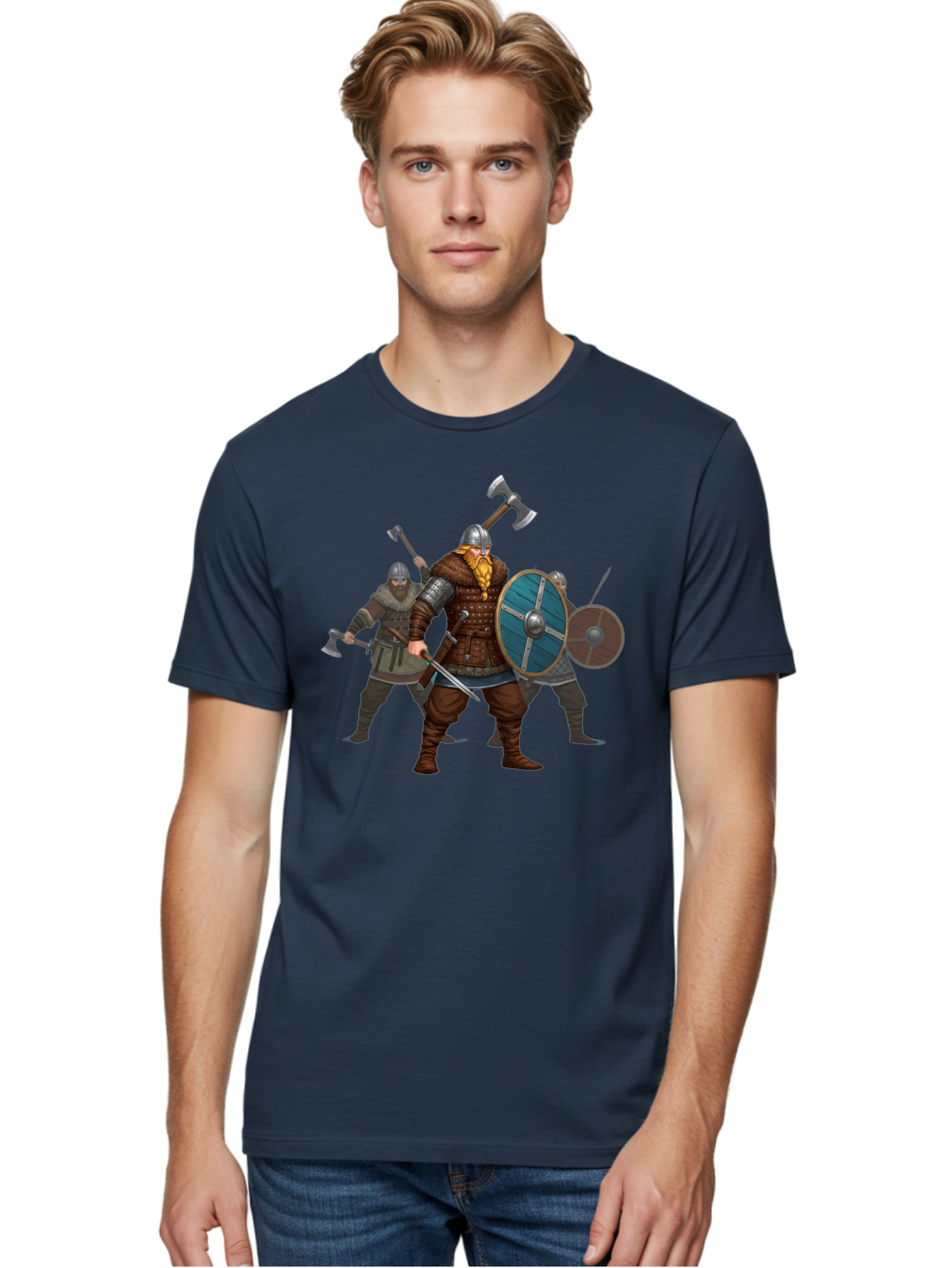 Viking-Warriors-2 Men'S Graphic Tee, 100% Cotton, Comfortable Casual Summer Wear, Machine Washable, Vintage Camera, Old Camera, Antique Camera, Black Camera, Classic Photography, Photography Equipment, Nostalgic Device, Film Camera, Camera Art Bah330