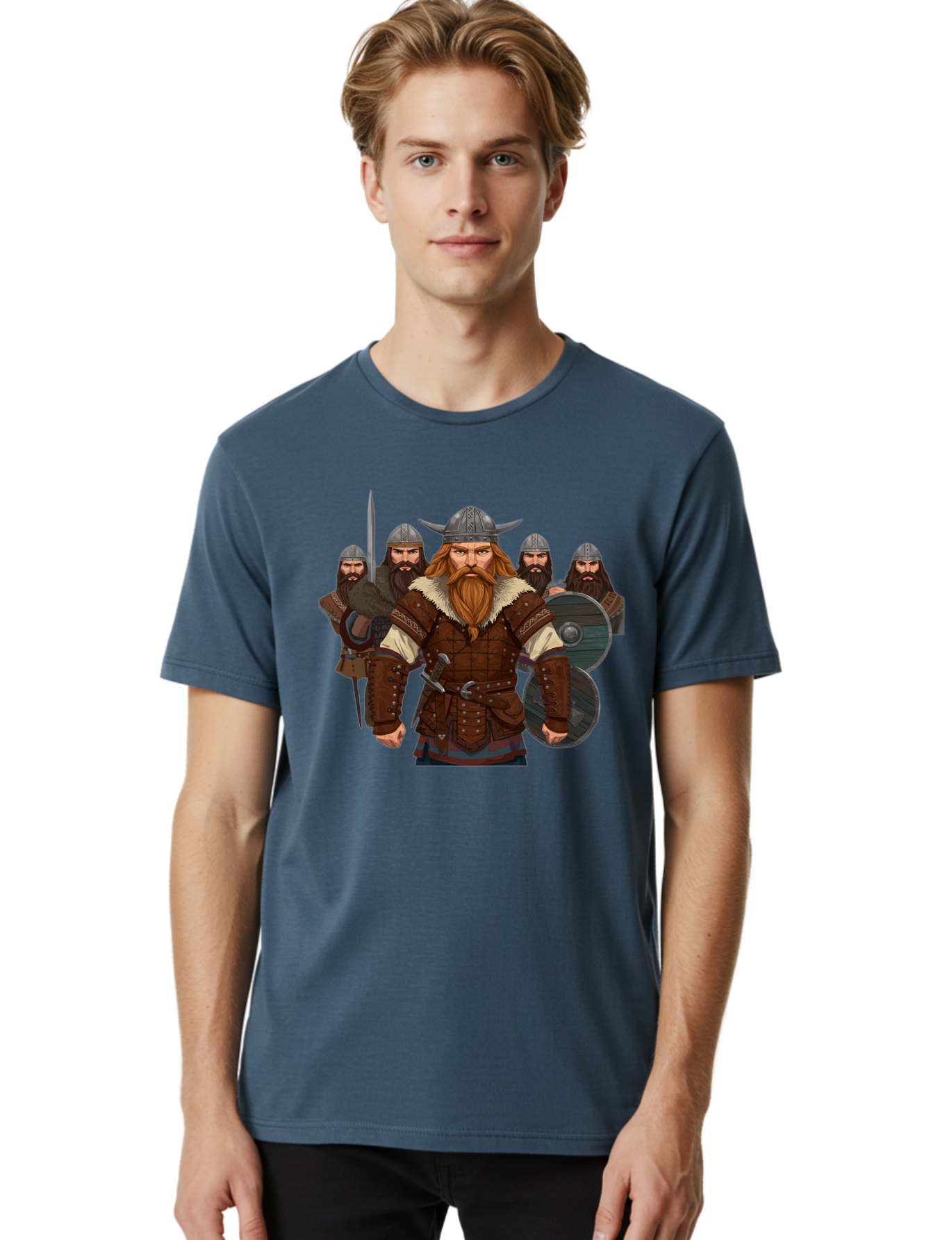 Viking-Warriors-3 Men'S Graphic Tee, 100% Cotton, Comfortable Casual Summer Wear, Machine Washable, Vintage Camera, Old Camera, Antique Camera, Black Camera, Classic Photography, Photography Equipment, Nostalgic Device, Film Camera, Camera Art Bah331