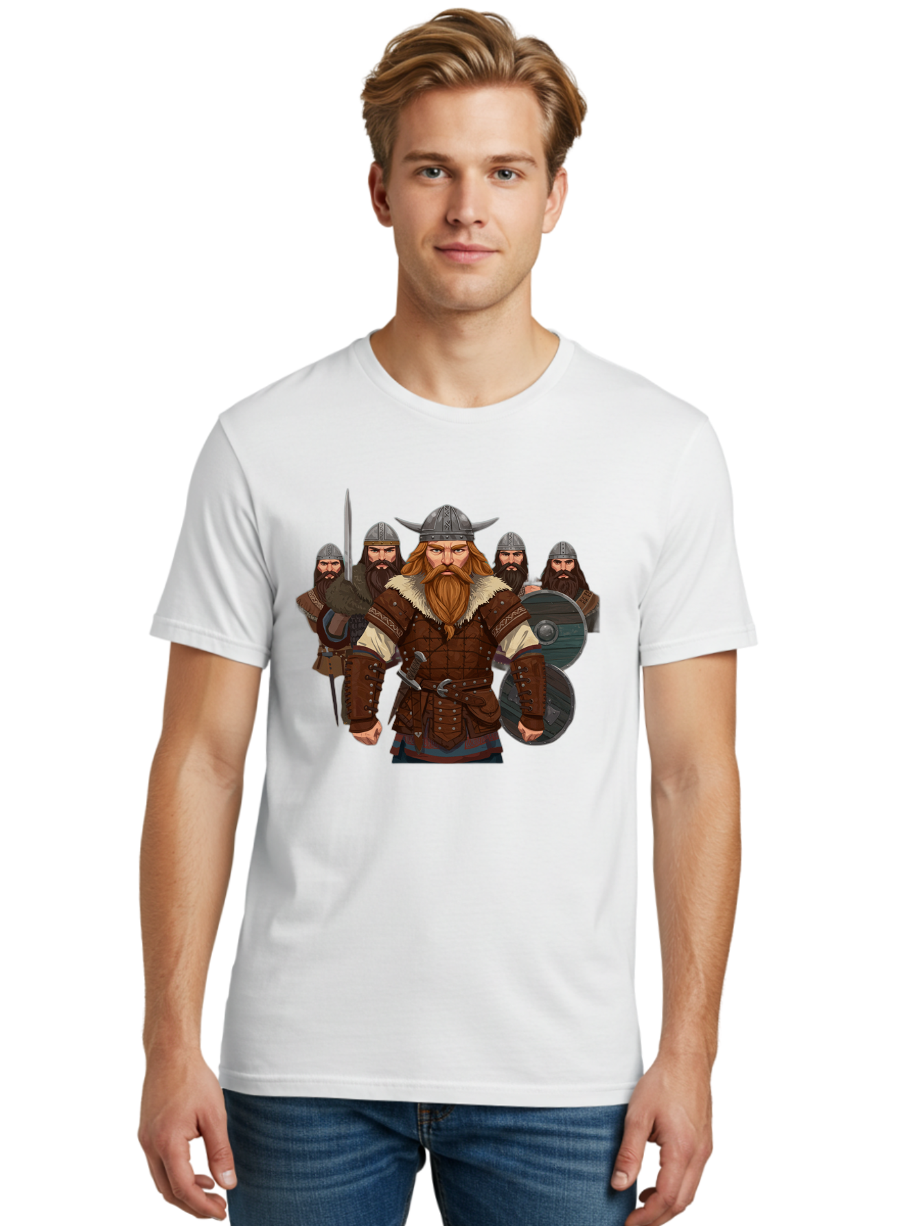 Viking-Warriors-3 Men'S Graphic Tee, 100% Cotton, Comfortable Casual Summer Wear, Machine Washable, Vintage Camera, Old Camera, Antique Camera, Black Camera, Classic Photography, Photography Equipment, Nostalgic Device, Film Camera, Camera Art Bah331