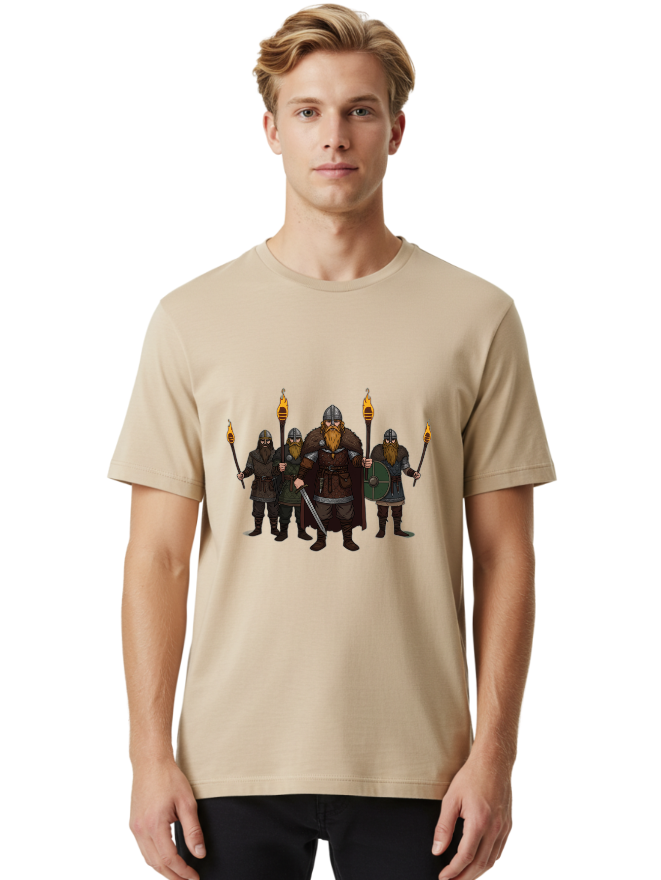 Viking-Warriors-7 Men'S Graphic Tee, 100% Cotton, Comfortable Casual Summer Wear, Machine Washable, Vintage Camera, Old Camera, Antique Camera, Black Camera, Classic Photography, Photography Equipment, Nostalgic Device, Film Camera, Camera Art Bah335