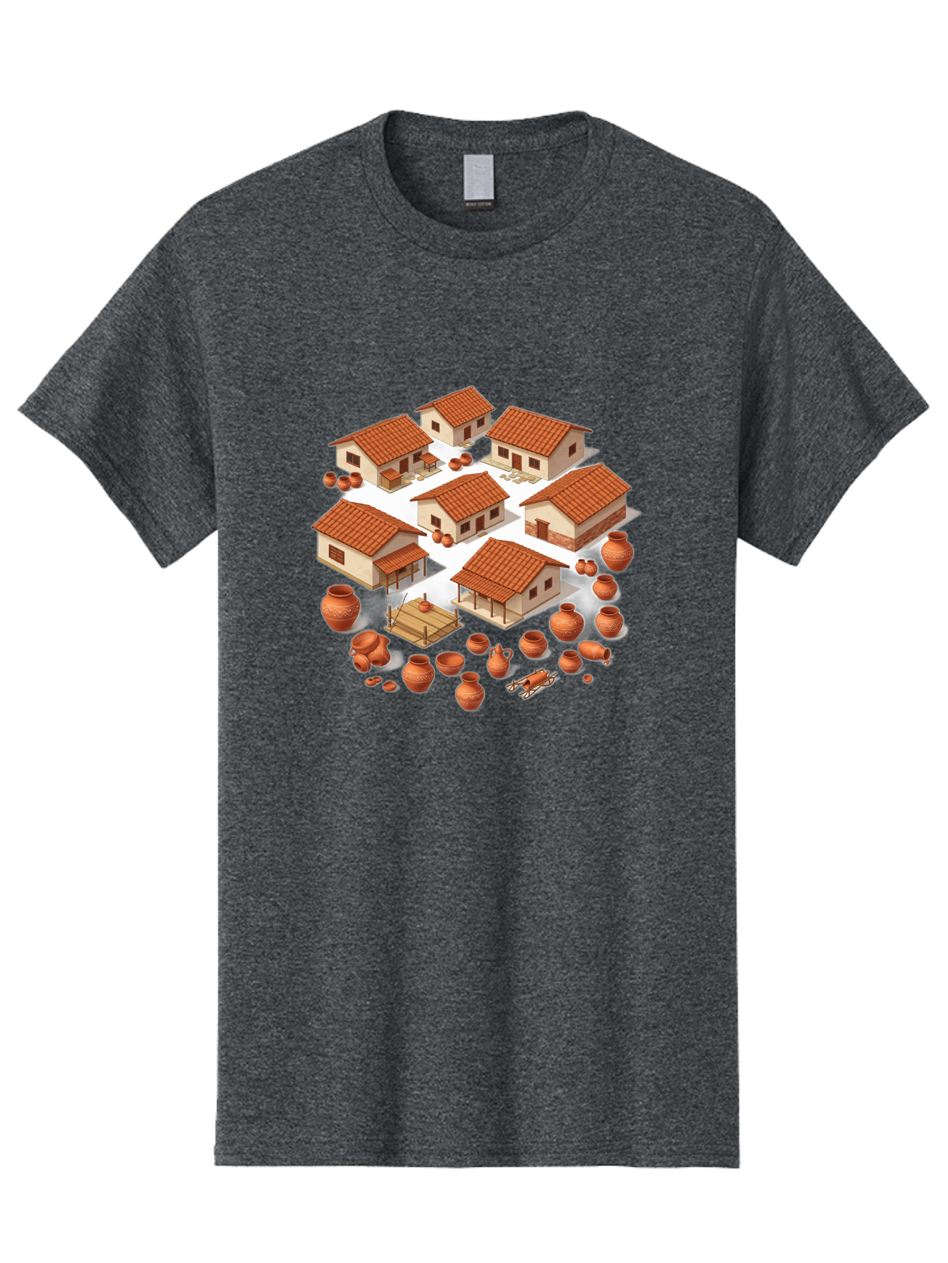 Village-Scene Men'S Graphic Tee, 100% Cotton, Comfortable Casual Summer Wear, Machine Washable, Vintage Camera, Old Camera, Antique Camera, Black Camera, Classic Photography, Photography Equipment, Nostalgic Device, Film Camera, Camera Art Bah340