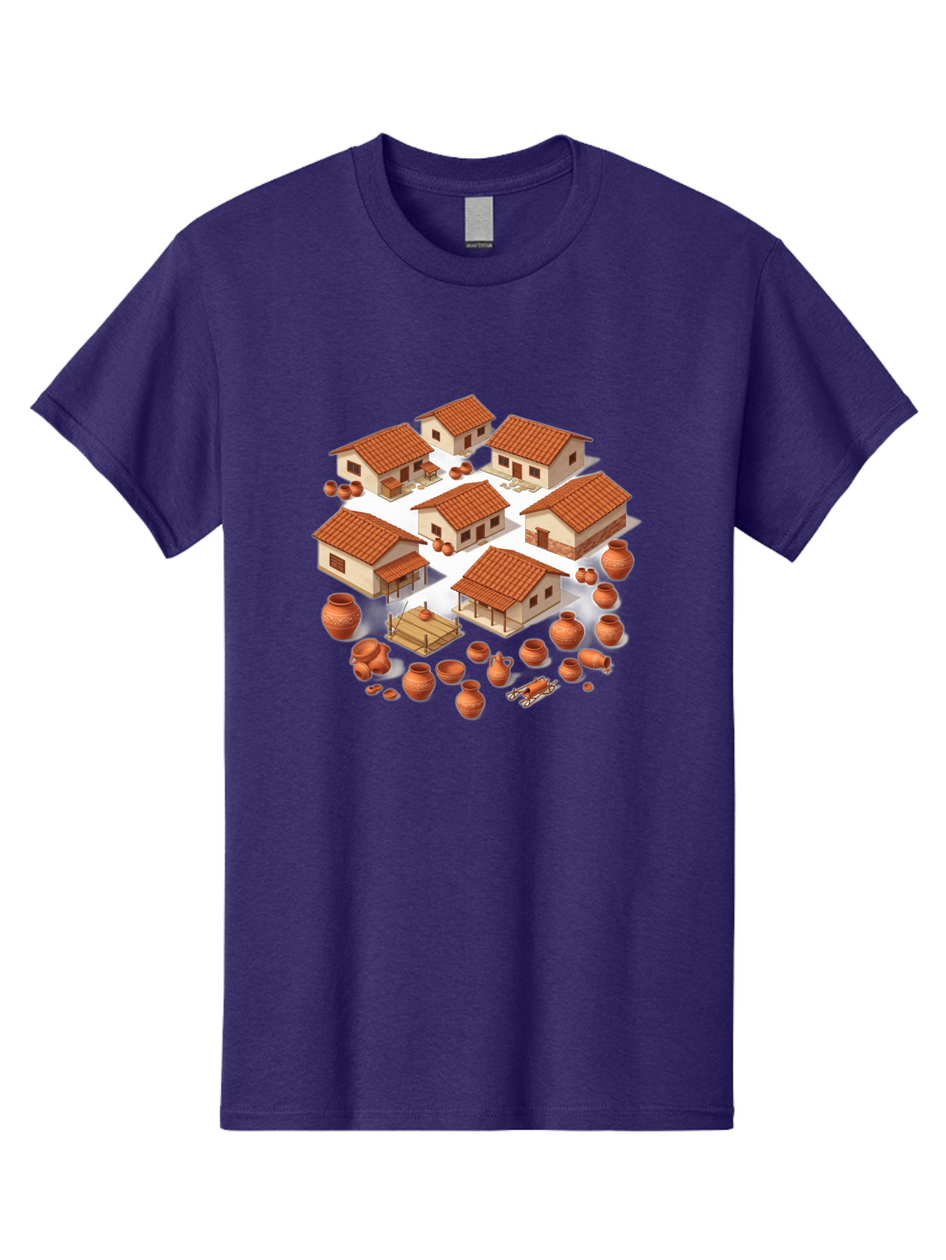 Village-Scene Men'S Graphic Tee, 100% Cotton, Comfortable Casual Summer Wear, Machine Washable, Vintage Camera, Old Camera, Antique Camera, Black Camera, Classic Photography, Photography Equipment, Nostalgic Device, Film Camera, Camera Art Bah340