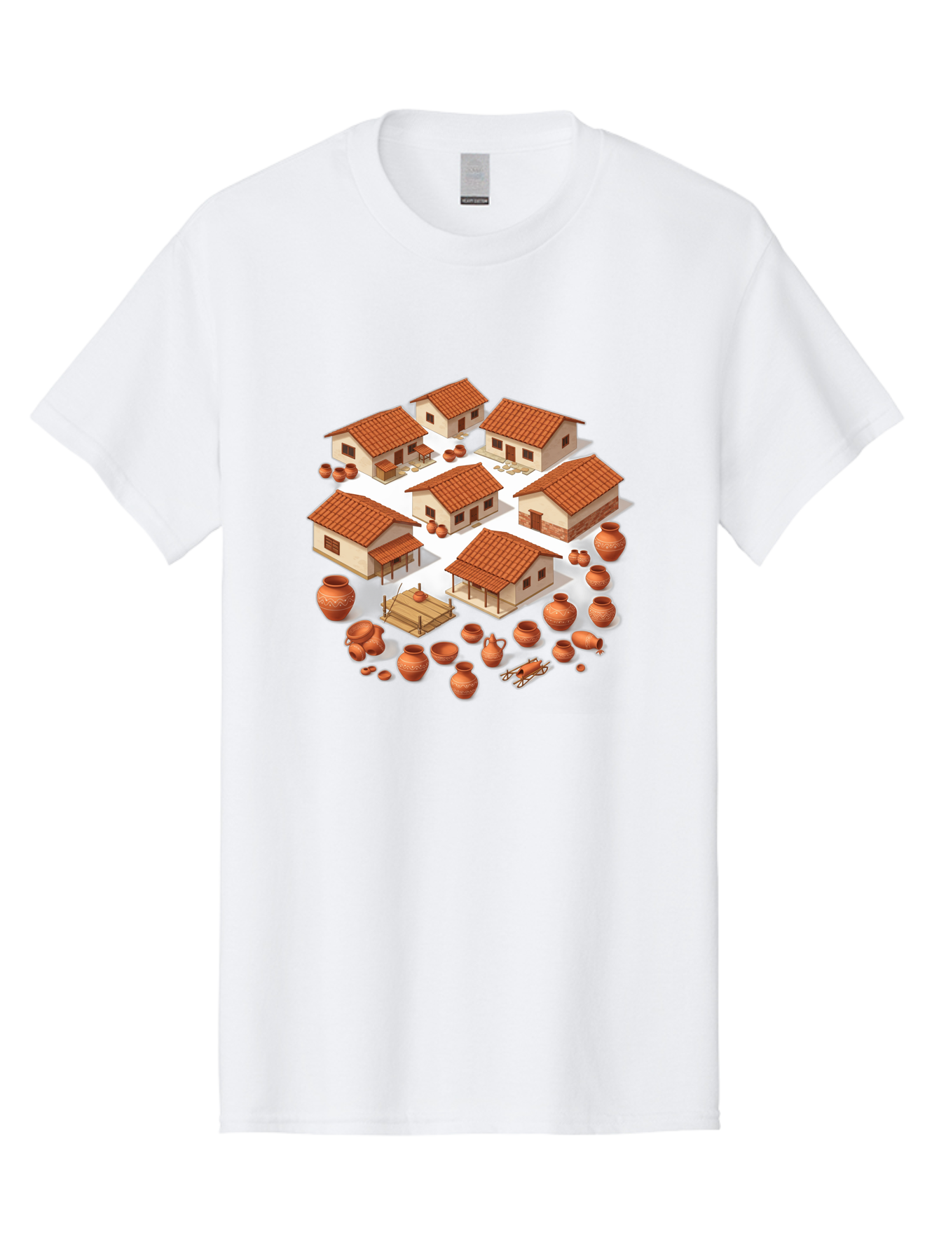 Village-Scene Men'S Graphic Tee, 100% Cotton, Comfortable Casual Summer Wear, Machine Washable, Vintage Camera, Old Camera, Antique Camera, Black Camera, Classic Photography, Photography Equipment, Nostalgic Device, Film Camera, Camera Art Bah340