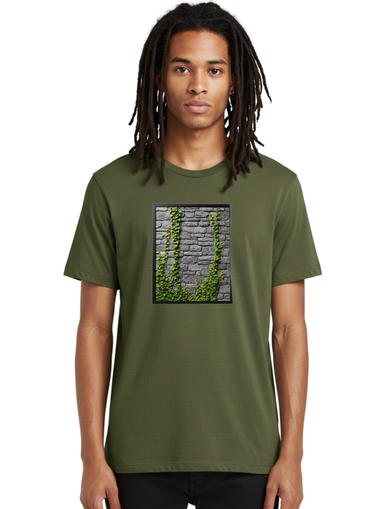 Vines-On-Stone-Wall Men'S Graphic Tee, 100% Cotton, Comfortable Casual Summer Wear, Machine Washable, Vintage Camera, Old Camera, Antique Camera, Black Camera, Classic Photography, Photography Equipment, Nostalgic Device, Film Camera, Bah342
