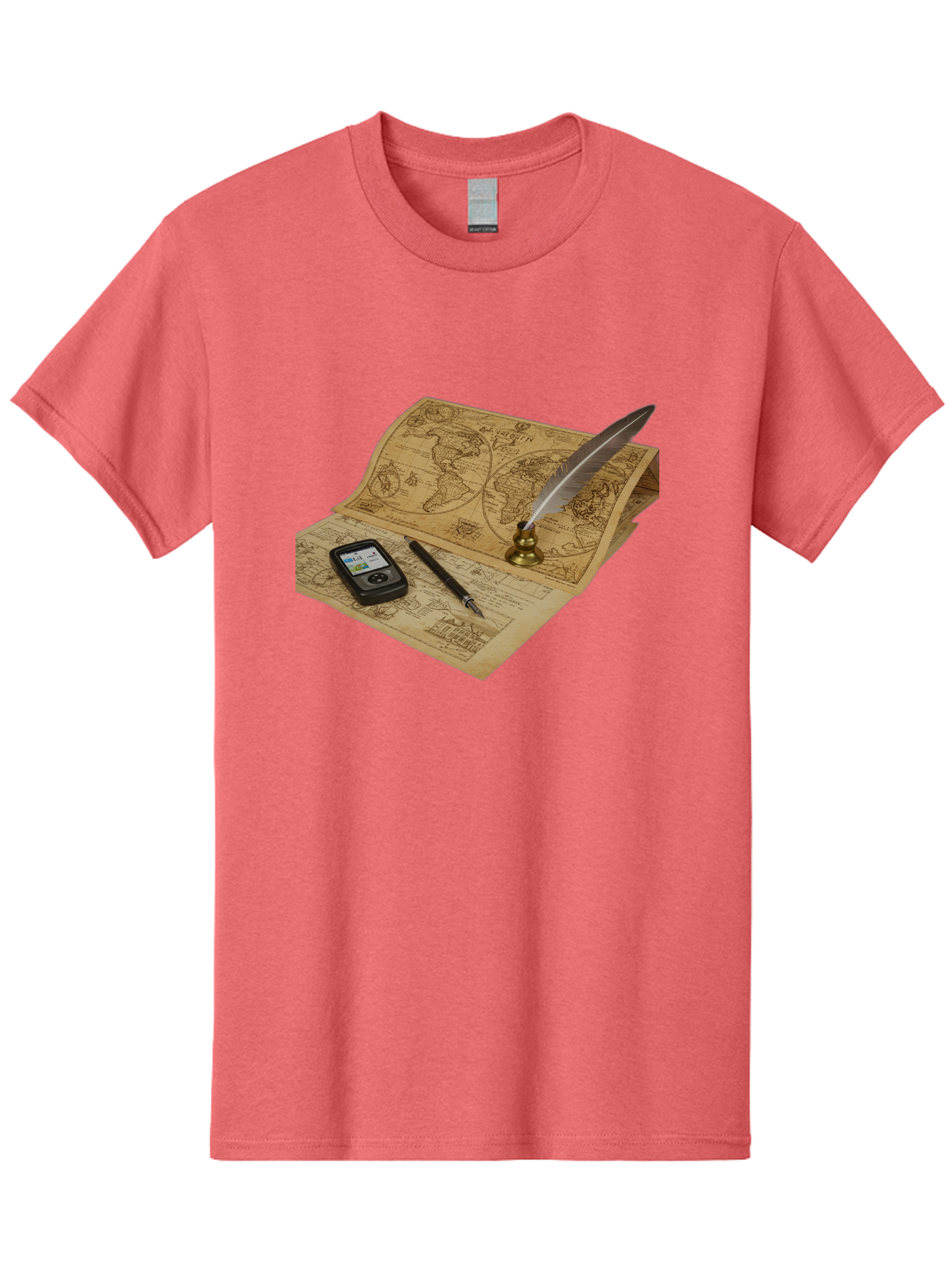 Vintage-Map Men'S Graphic Tee, 100% Cotton, Comfortable Casual Summer Wear, Machine Washable, Vintage Camera, Old Camera, Antique Camera, Black Camera, Classic Photography, Photography Equipment, Nostalgic Device, Film Camera, Camera Art Bah345