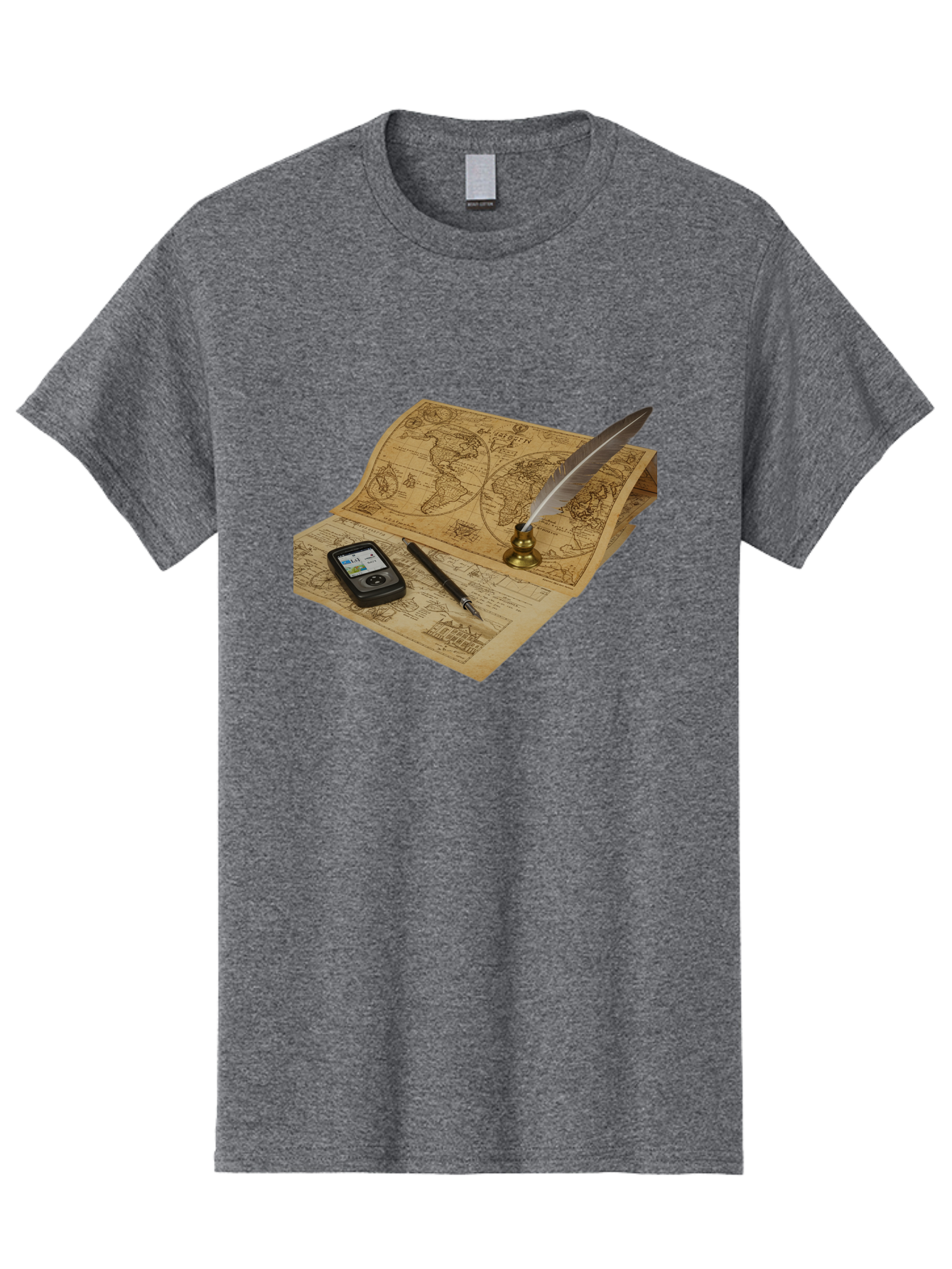 Vintage-Map Men'S Graphic Tee, 100% Cotton, Comfortable Casual Summer Wear, Machine Washable, Vintage Camera, Old Camera, Antique Camera, Black Camera, Classic Photography, Photography Equipment, Nostalgic Device, Film Camera, Camera Art Bah345