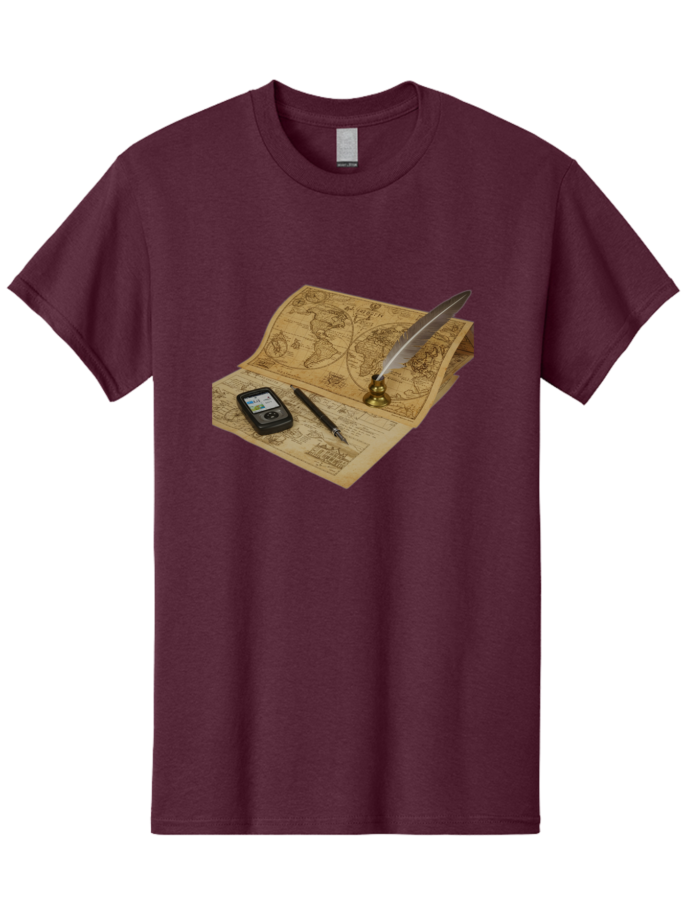 Vintage-Map Men'S Graphic Tee, 100% Cotton, Comfortable Casual Summer Wear, Machine Washable, Vintage Camera, Old Camera, Antique Camera, Black Camera, Classic Photography, Photography Equipment, Nostalgic Device, Film Camera, Camera Art Bah345