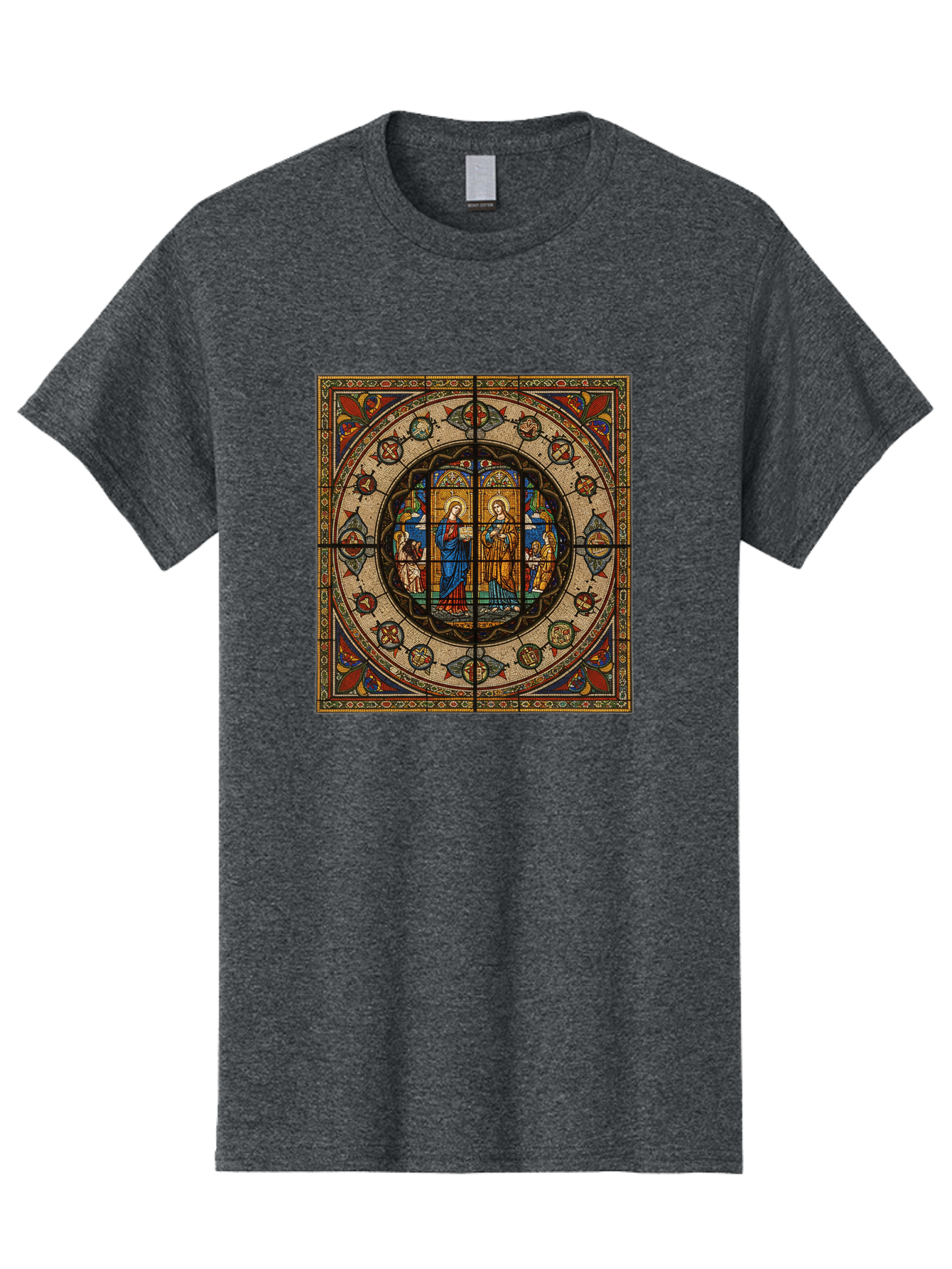 Visitation-Stained-Glass-Window Men'S Graphic Tee, 100% Cotton, Comfortable Casual Summer Wear, Machine Washable, Vintage Camera, Old Camera, Antique Camera, Black Camera, Classic Photography, Photography Equipment, Nostalgic Device, Bah349