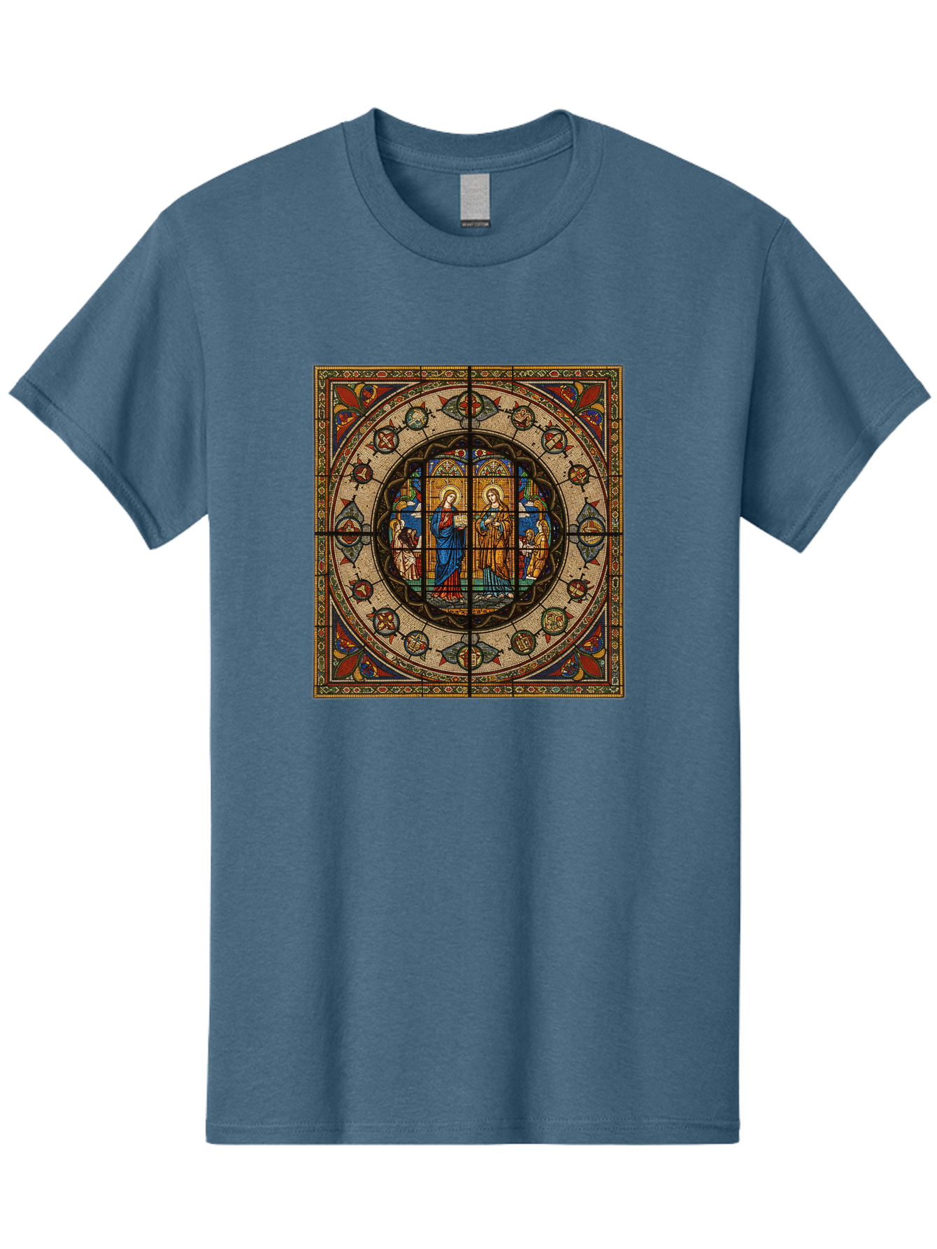 Visitation-Stained-Glass-Window Men'S Graphic Tee, 100% Cotton, Comfortable Casual Summer Wear, Machine Washable, Vintage Camera, Old Camera, Antique Camera, Black Camera, Classic Photography, Photography Equipment, Nostalgic Device, Bah349
