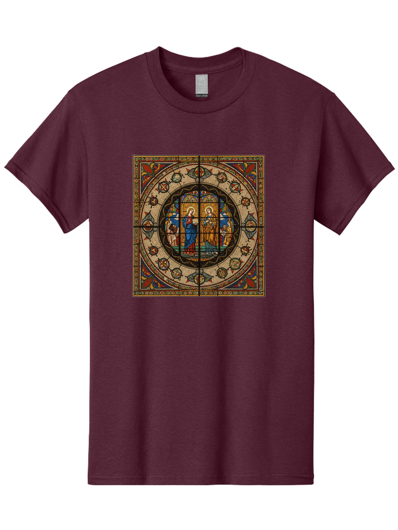 Visitation-Stained-Glass-Window Men'S Graphic Tee, 100% Cotton, Comfortable Casual Summer Wear, Machine Washable, Vintage Camera, Old Camera, Antique Camera, Black Camera, Classic Photography, Photography Equipment, Nostalgic Device, Bah349