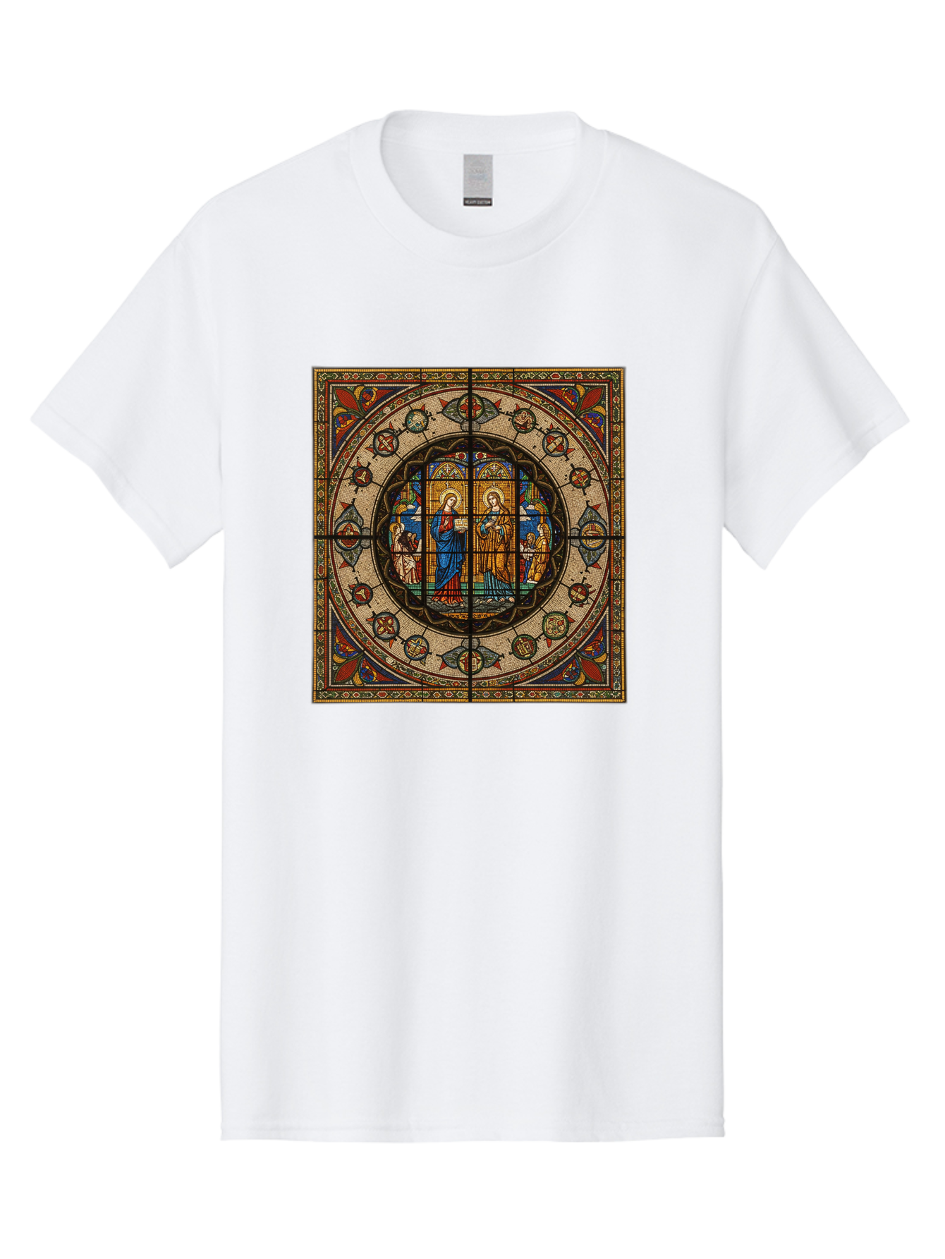 Visitation-Stained-Glass-Window Men'S Graphic Tee, 100% Cotton, Comfortable Casual Summer Wear, Machine Washable, Vintage Camera, Old Camera, Antique Camera, Black Camera, Classic Photography, Photography Equipment, Nostalgic Device, Bah349