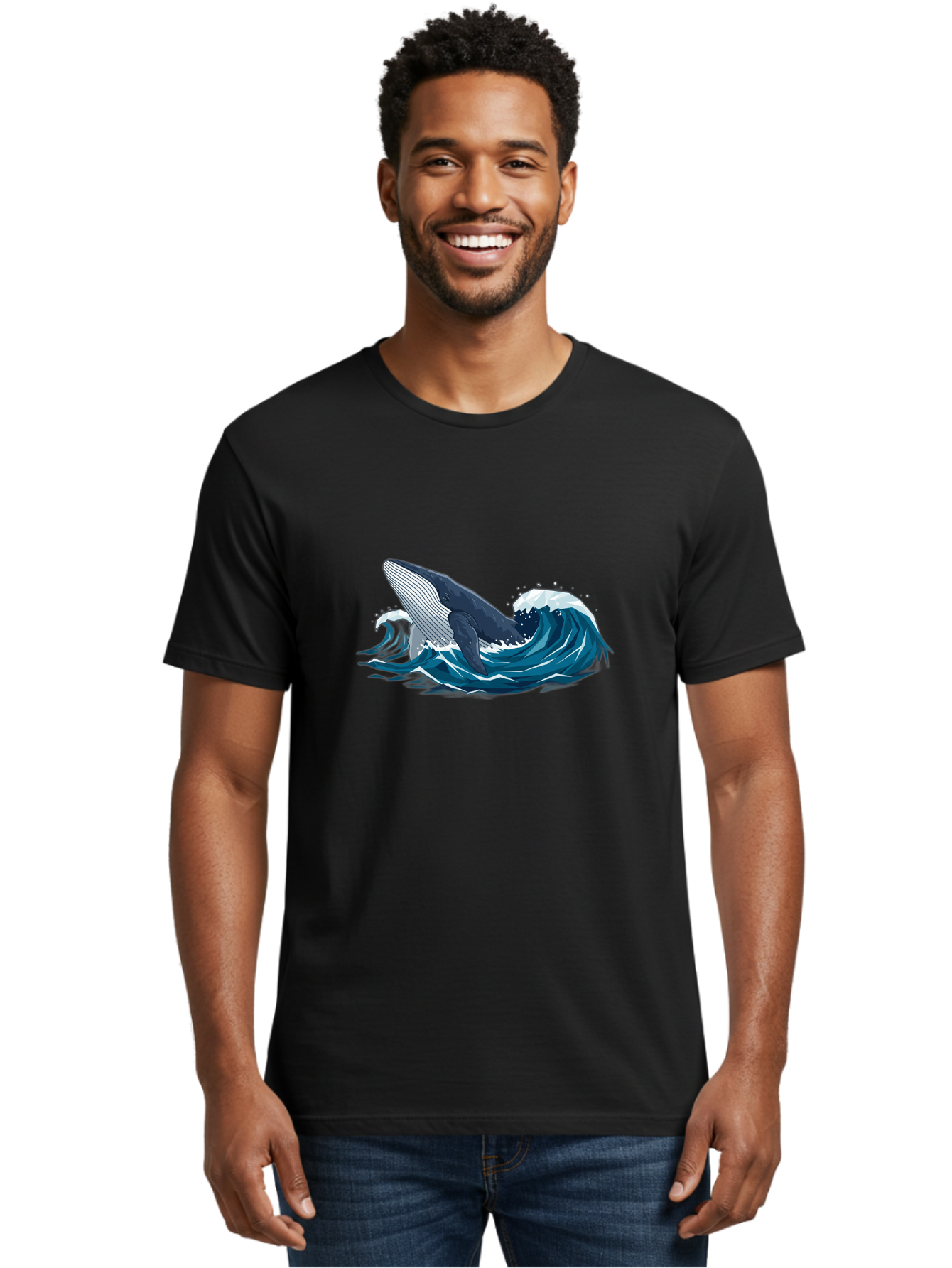 Whale-Breaching-Wave Men'S Graphic Tee, 100% Cotton, Comfortable Casual Summer Wear, Machine Washable, Vintage Camera, Old Camera, Antique Camera, Black Camera, Classic Photography, Photography Equipment, Nostalgic Device, Film Camera, Bah366