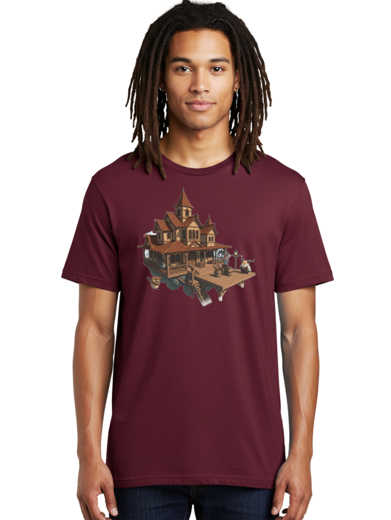 Whimsical-Wooden-Treehouse Men'S Graphic Tee, 100% Cotton, Comfortable Casual Summer Wear, Machine Washable, Vintage Camera, Old Camera, Antique Camera, Black Camera, Classic Photography, Photography Equipment, Nostalgic Device, Film Camera, Bah367