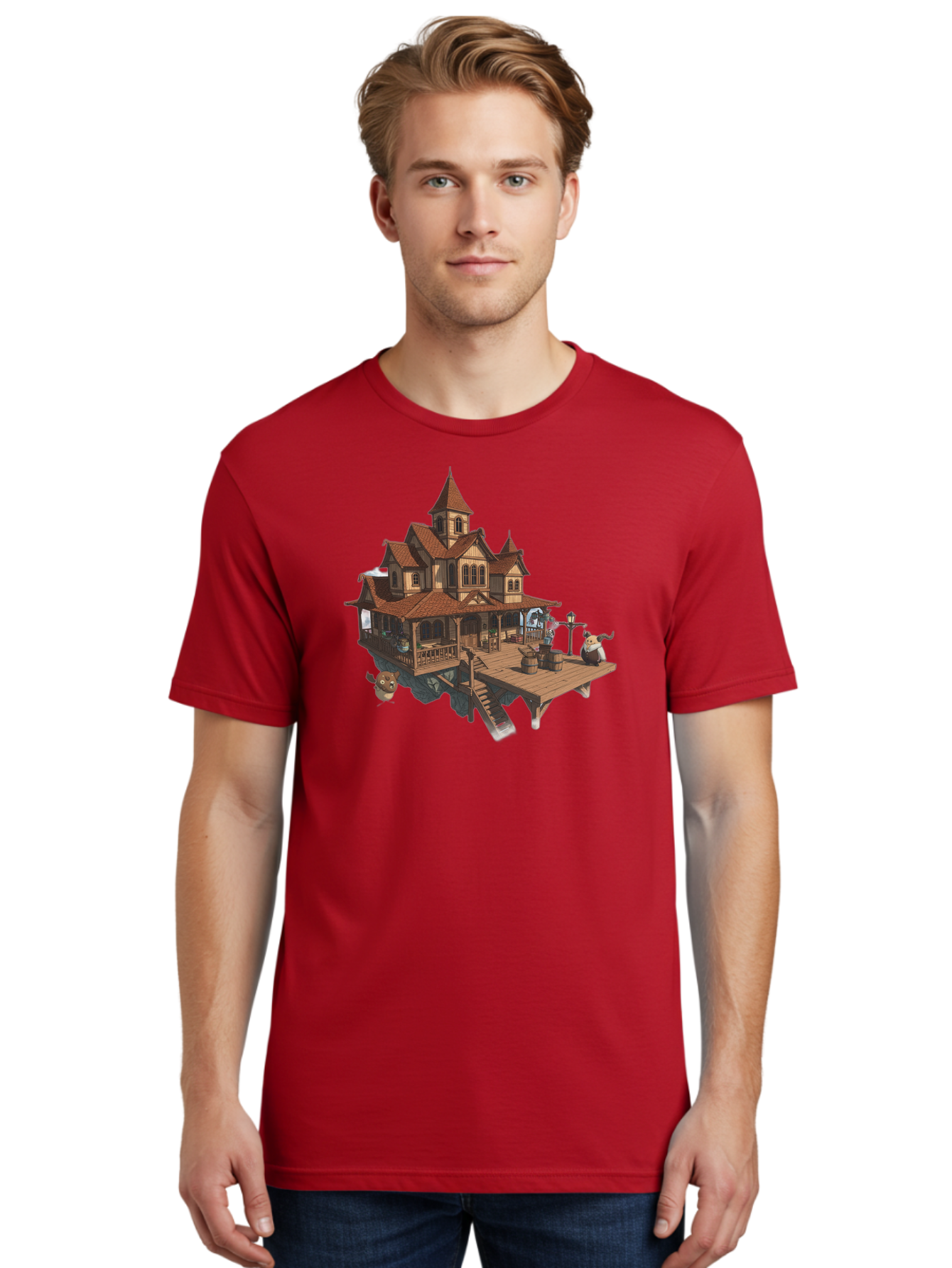 Whimsical-Wooden-Treehouse Men'S Graphic Tee, 100% Cotton, Comfortable Casual Summer Wear, Machine Washable, Vintage Camera, Old Camera, Antique Camera, Black Camera, Classic Photography, Photography Equipment, Nostalgic Device, Film Camera, Bah367